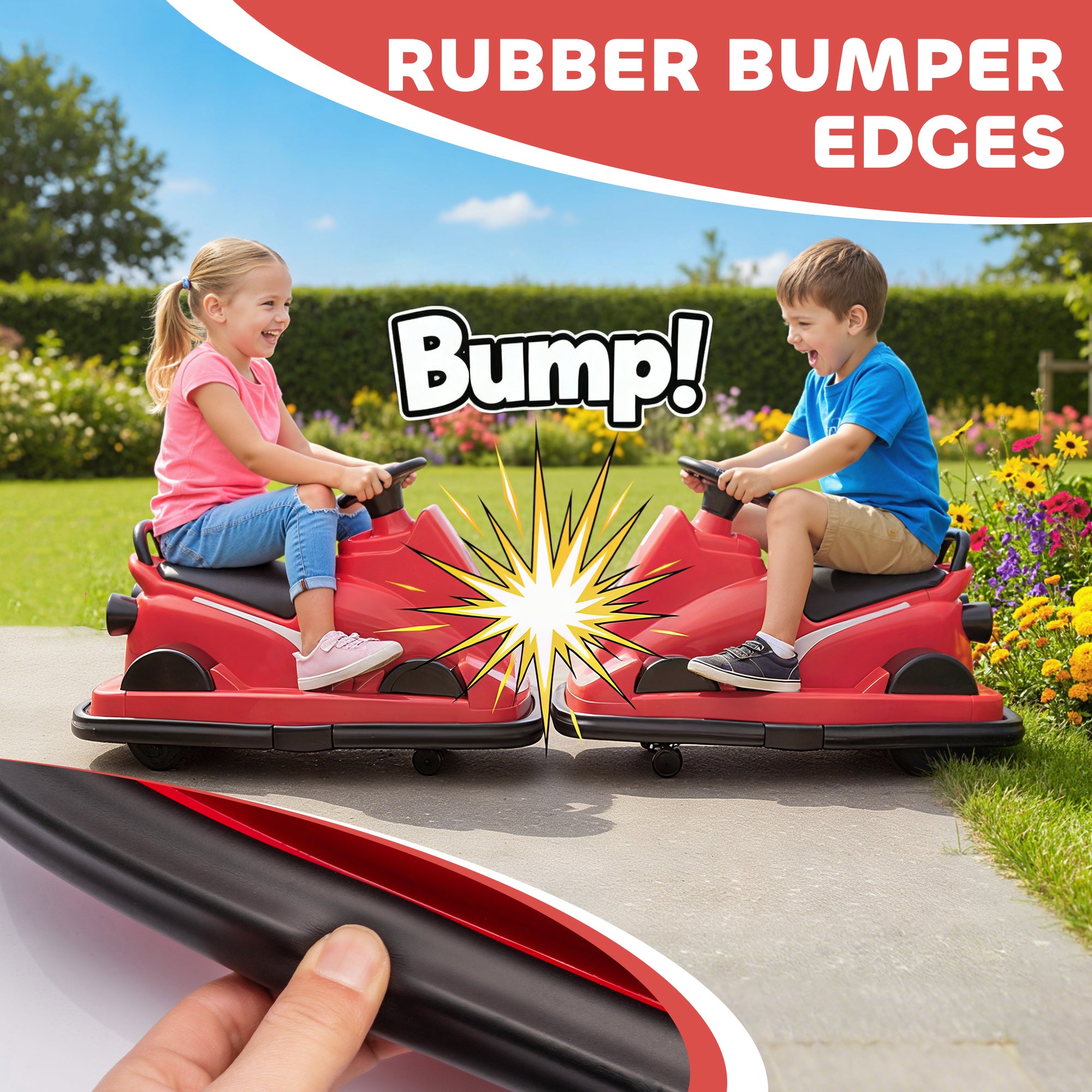 AIYAPLAY Kids 360° Bumper Car - Red