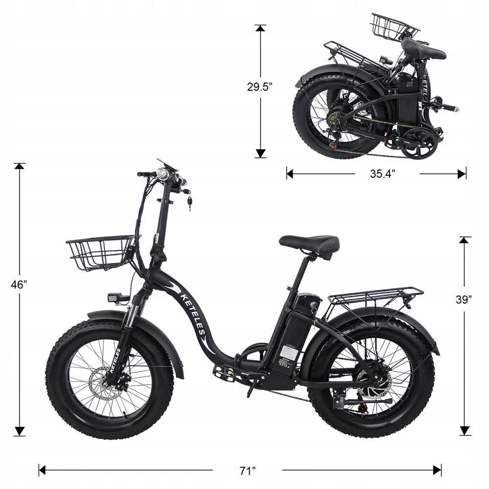 KETELES KF9 20 Inch Folding Electric Bike 48V 35AH 9