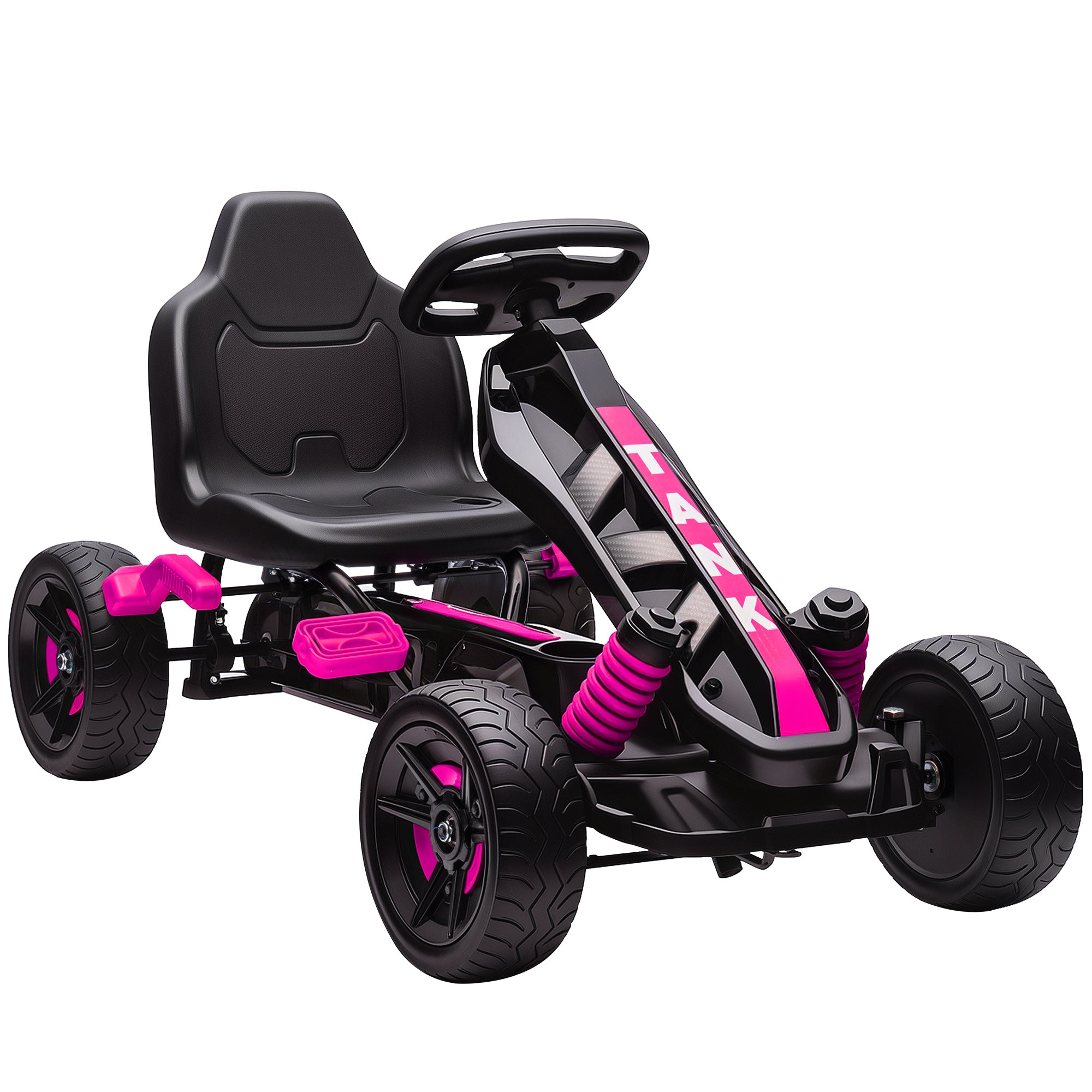 AIYAPLAY Kids Pedal Go Kart with Brake EVA Wheels