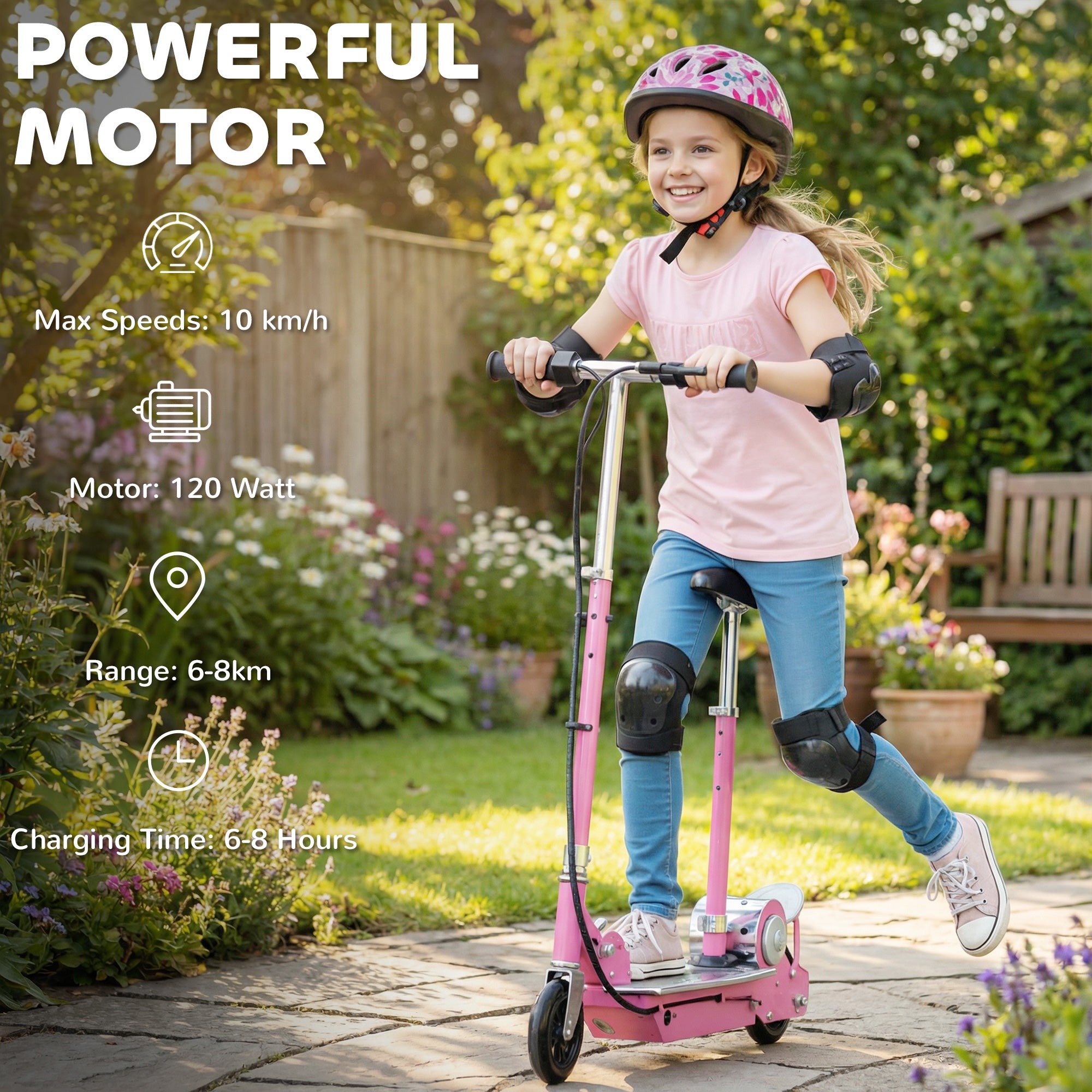 HOMCOM Kids Electric Scooter with Seat