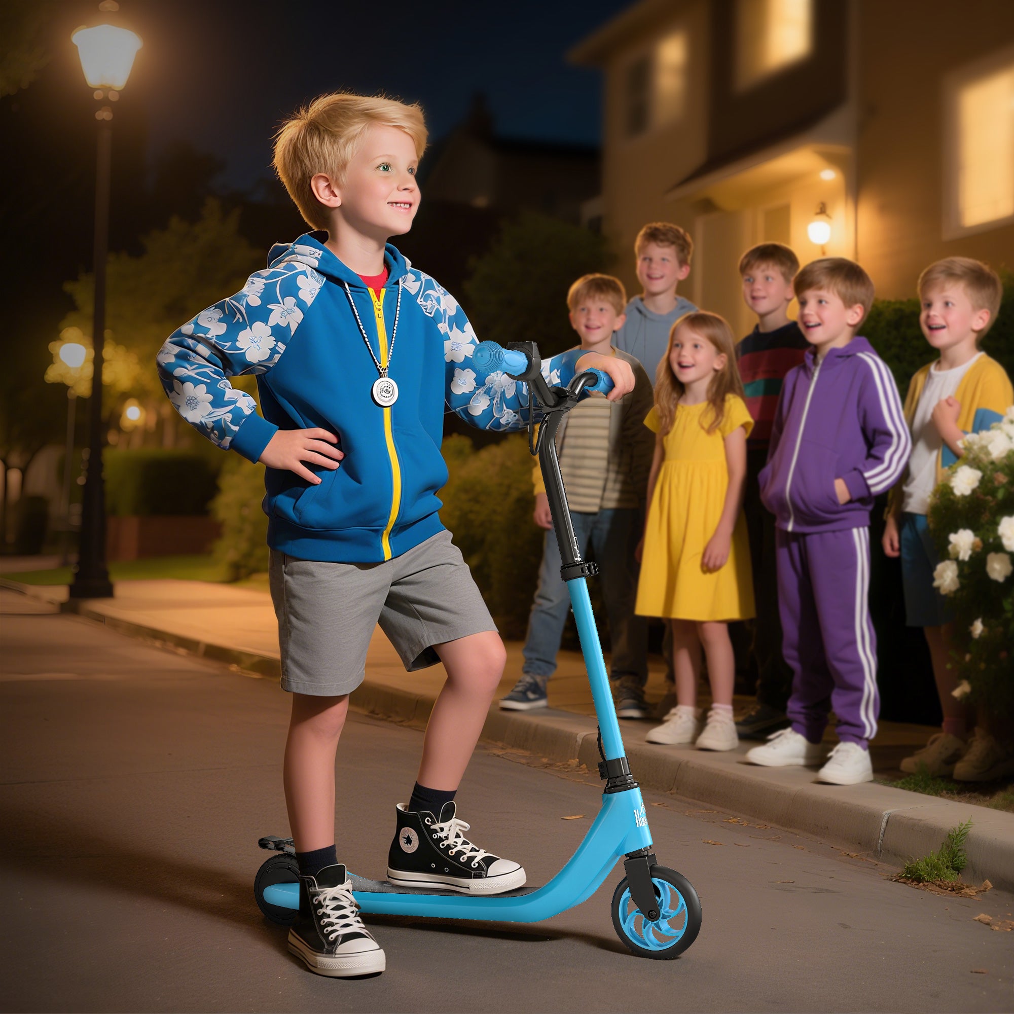 HOMCOM Kids Electric Scooter Adjustable Height