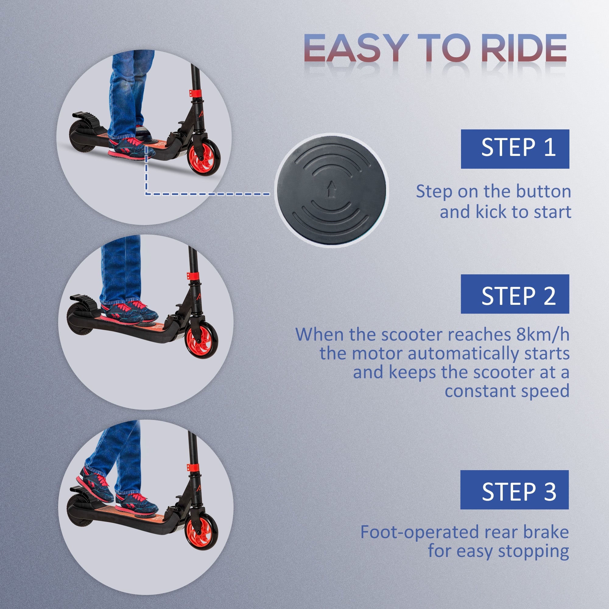 HOMCOM Kids Electric Scooter 8km/h