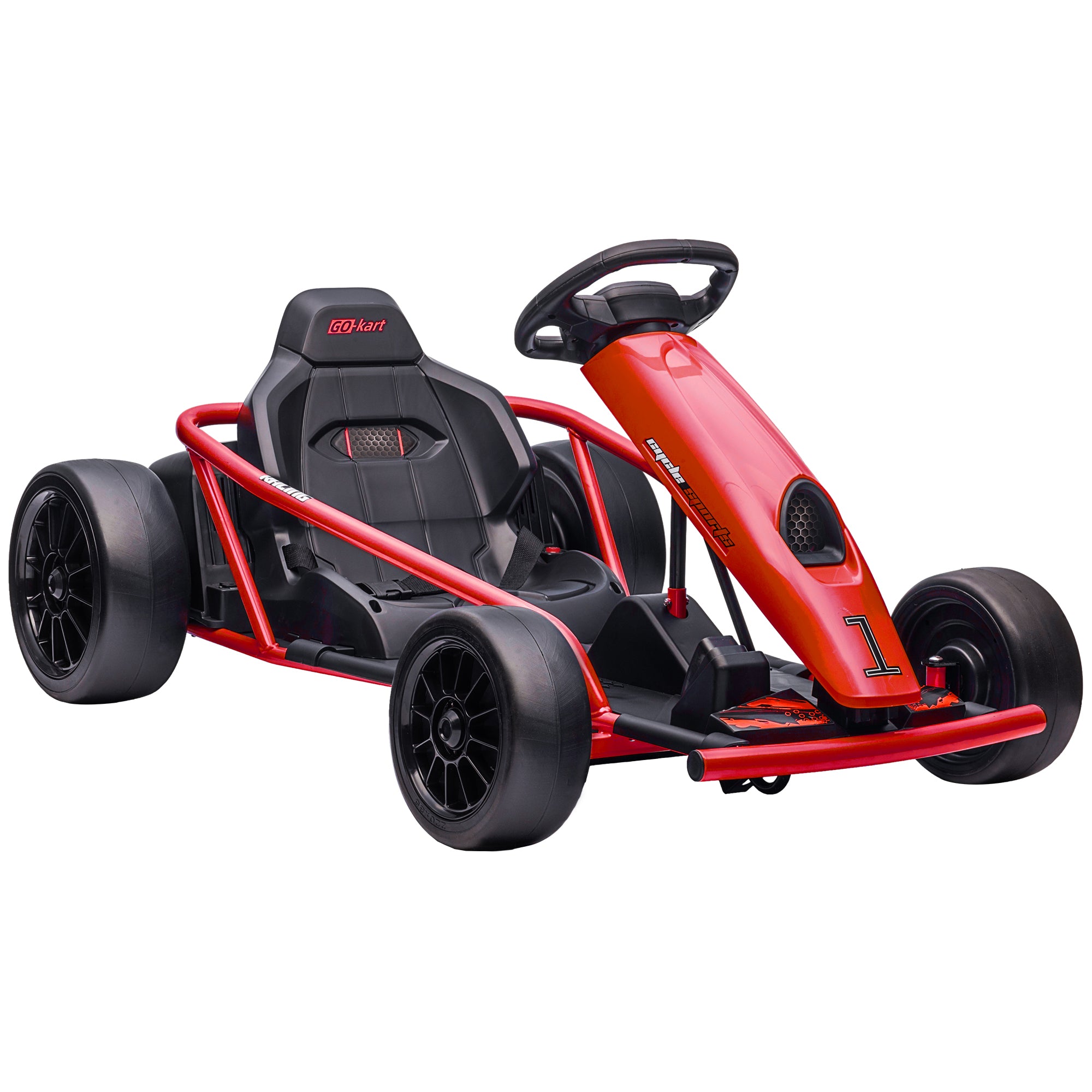 HOMCOM 24V Electric Go Kart for Kids Drift Ride-On Racing Go Kart with 2 Speeds