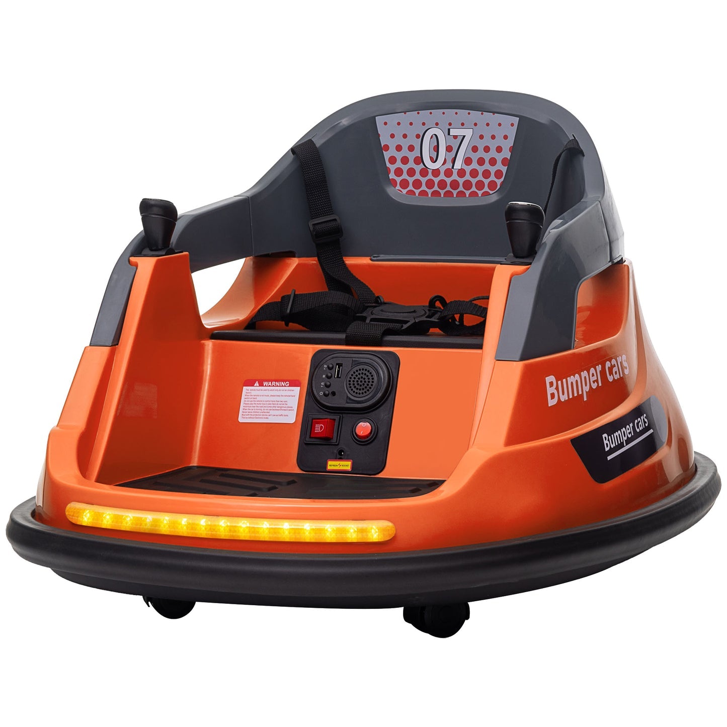 HOMCOM 12V Kids Bumper Car with Lights & Music - Orange