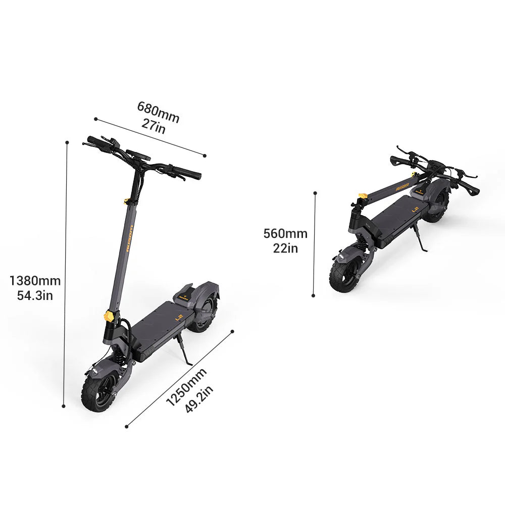 Ausom L2 Electric Scooter dimensions