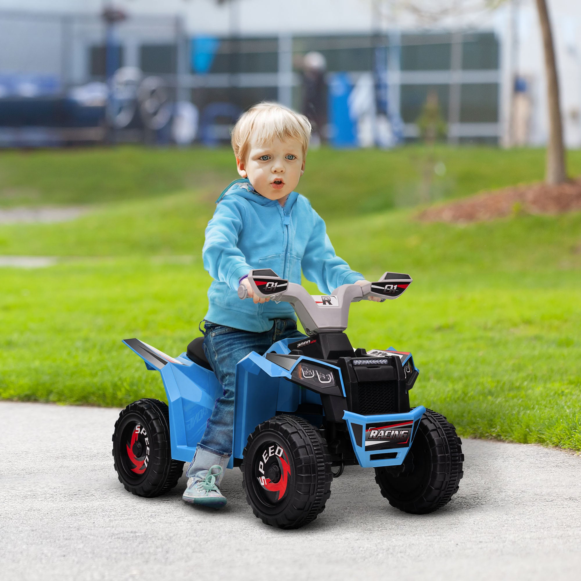 HOMCOM 6V Kids Electric Quad Bike - Blue