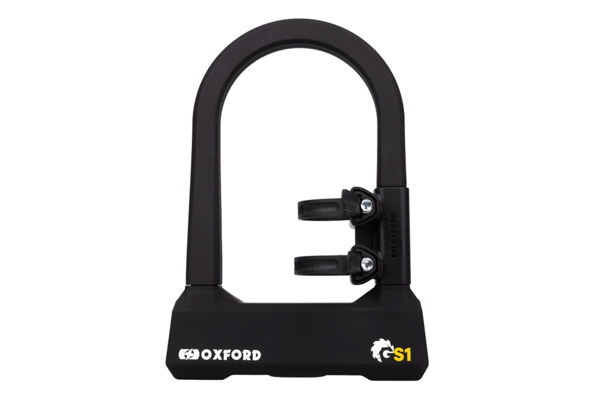 Oxford Grinder S1 260mm anti-angle grinder U-lock - front view of shackle and locking mechanism