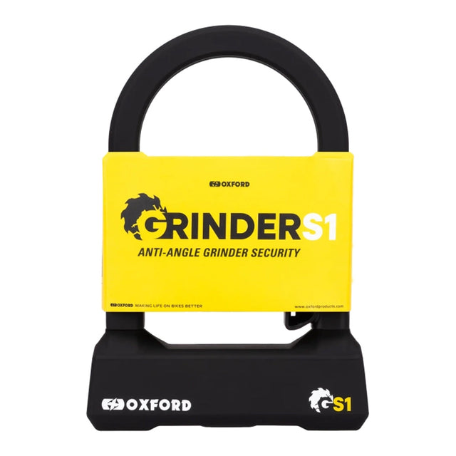 Oxford Grinder S1 260mm anti-angle grinder U-lock - front product view with retail sleeve