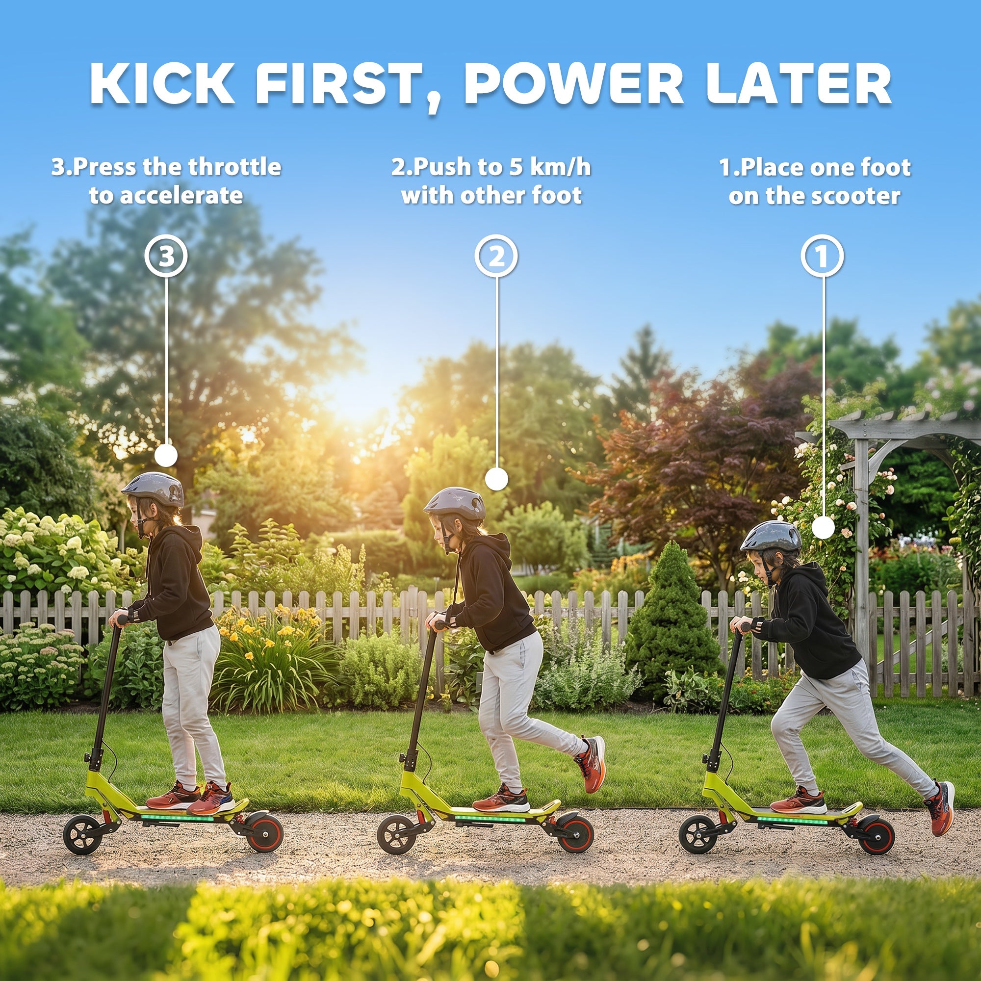 SPORTNOW Kids Foldable Electric Scooter with LED Display