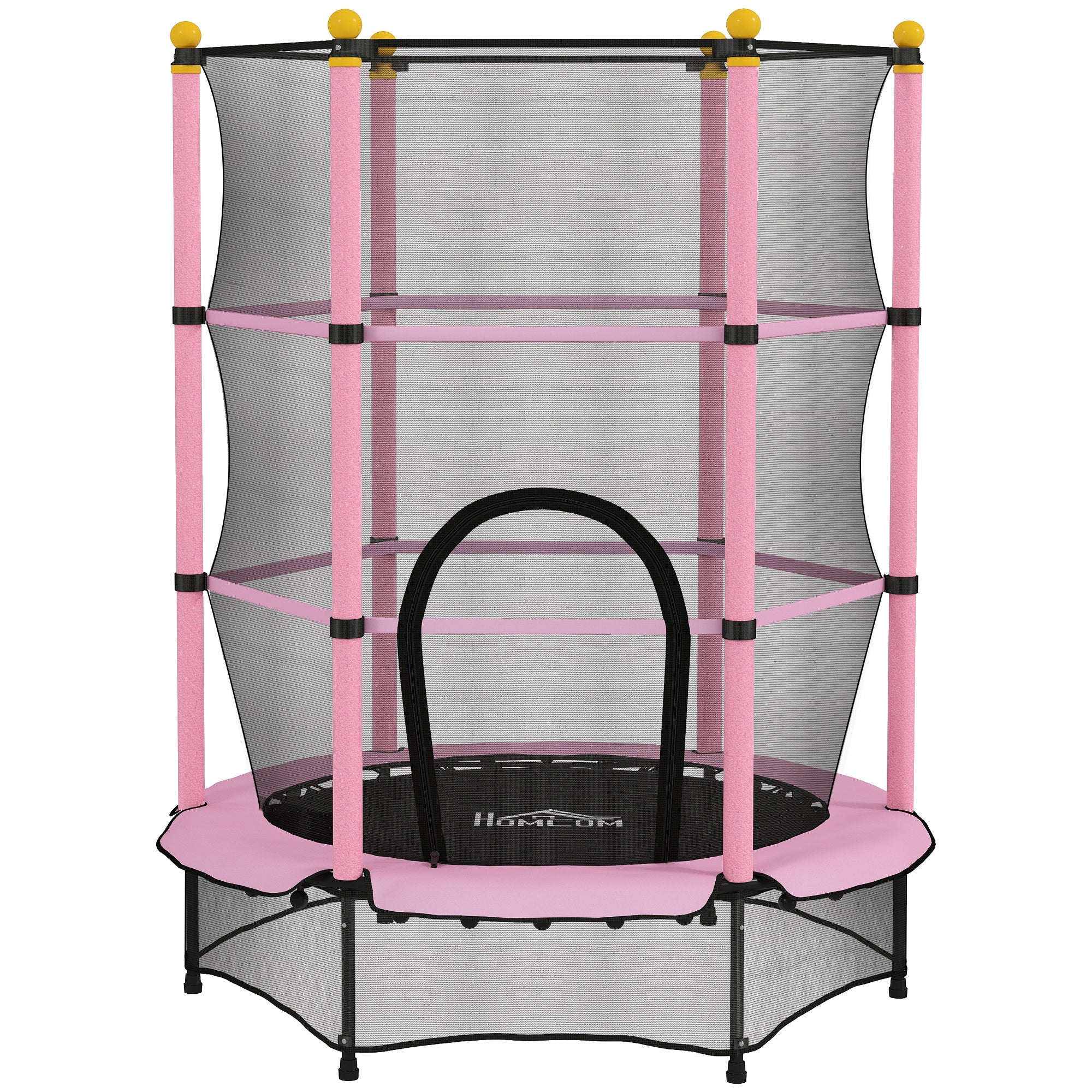 HOMCOM 4.6FT/55" Kids Trampoline with Enclosure Net, Outdoor Indoor Use, for Ages 3-10 Years 4