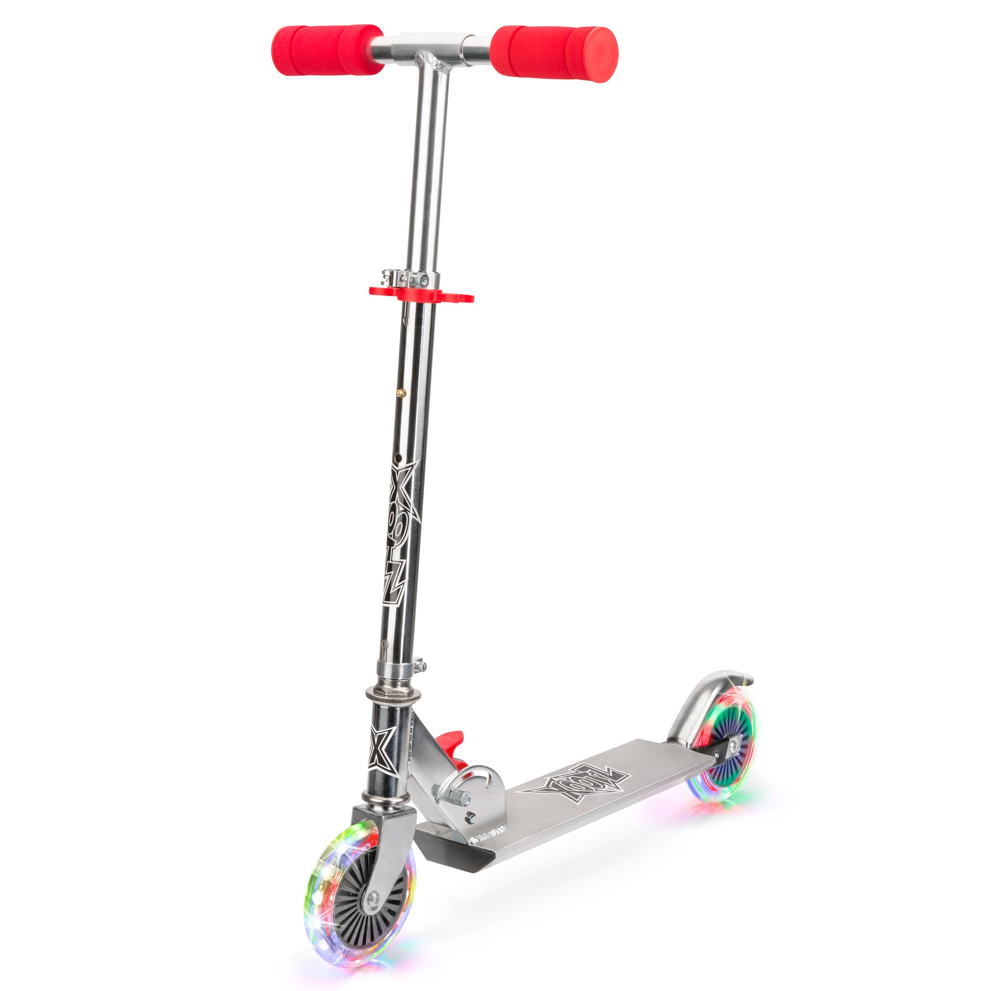 Xootz Light Up LED Folding Scooter - Red