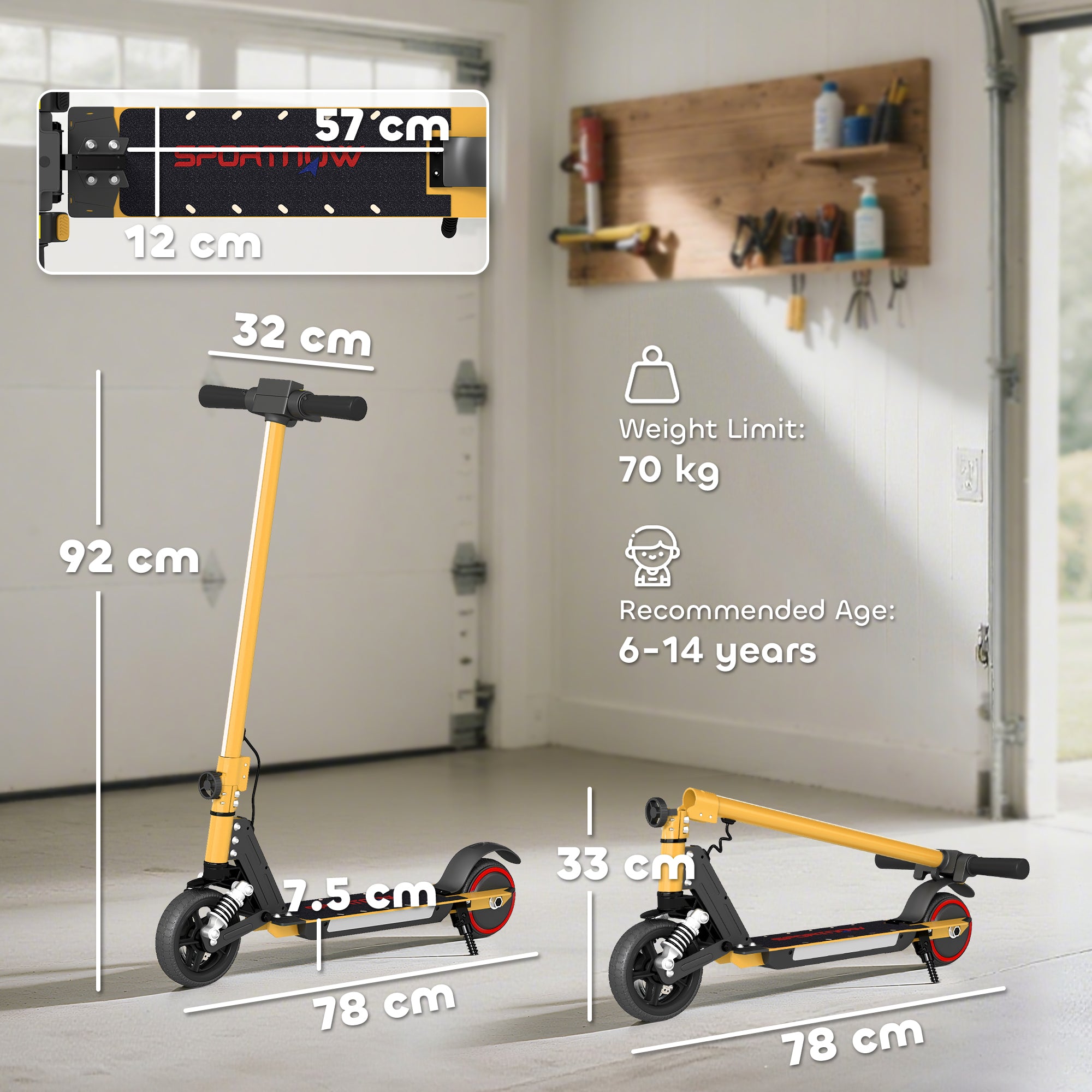 SPORTNOW Kids Electric Scooter with Suspension