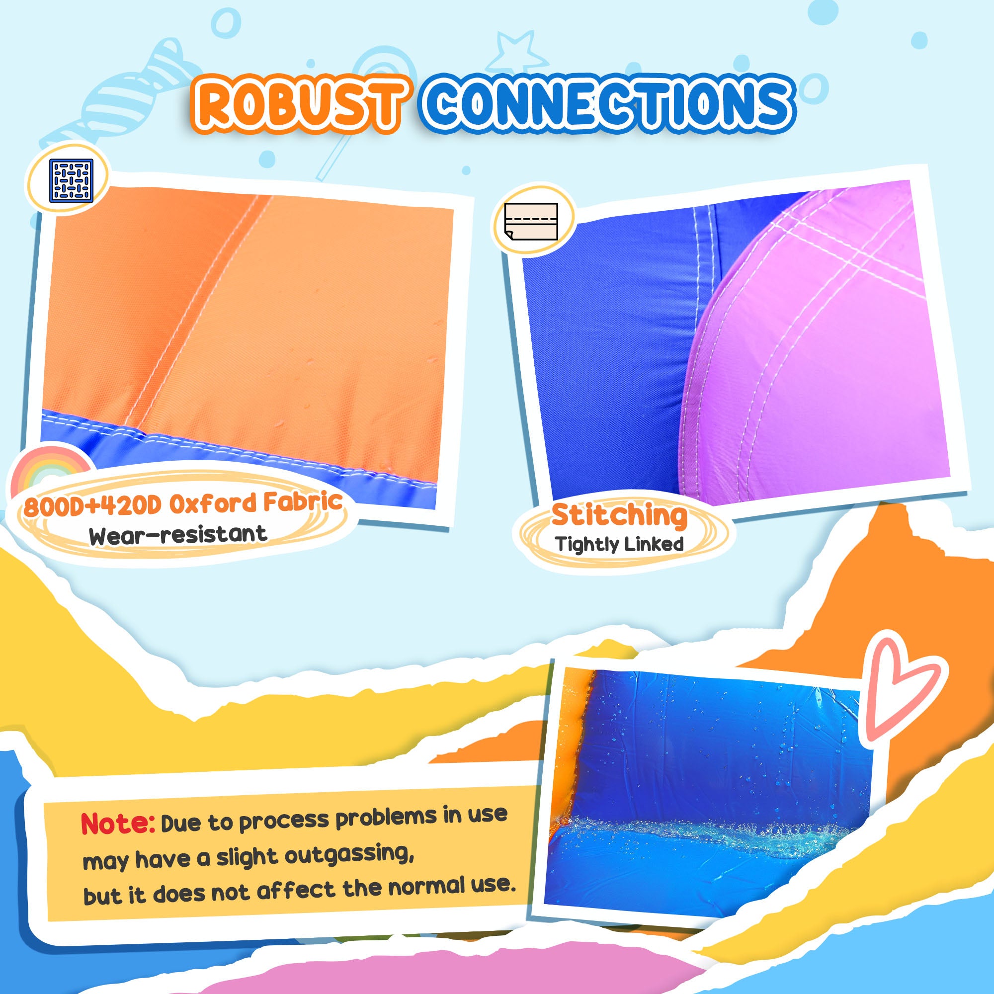 Outsunny 3-in-1 Kids Bouncy Castle with Pool