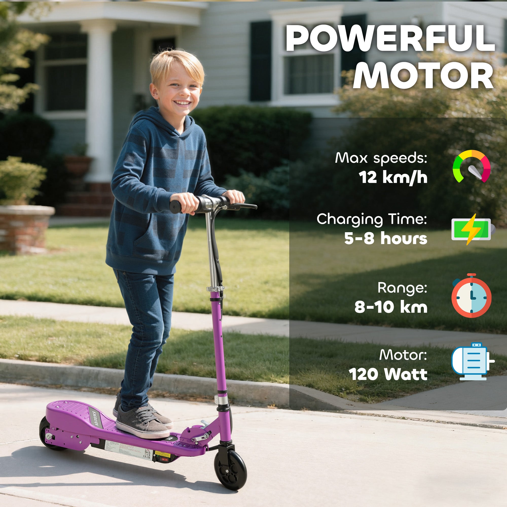 HOMCOM Foldable Kids Electric Scooter