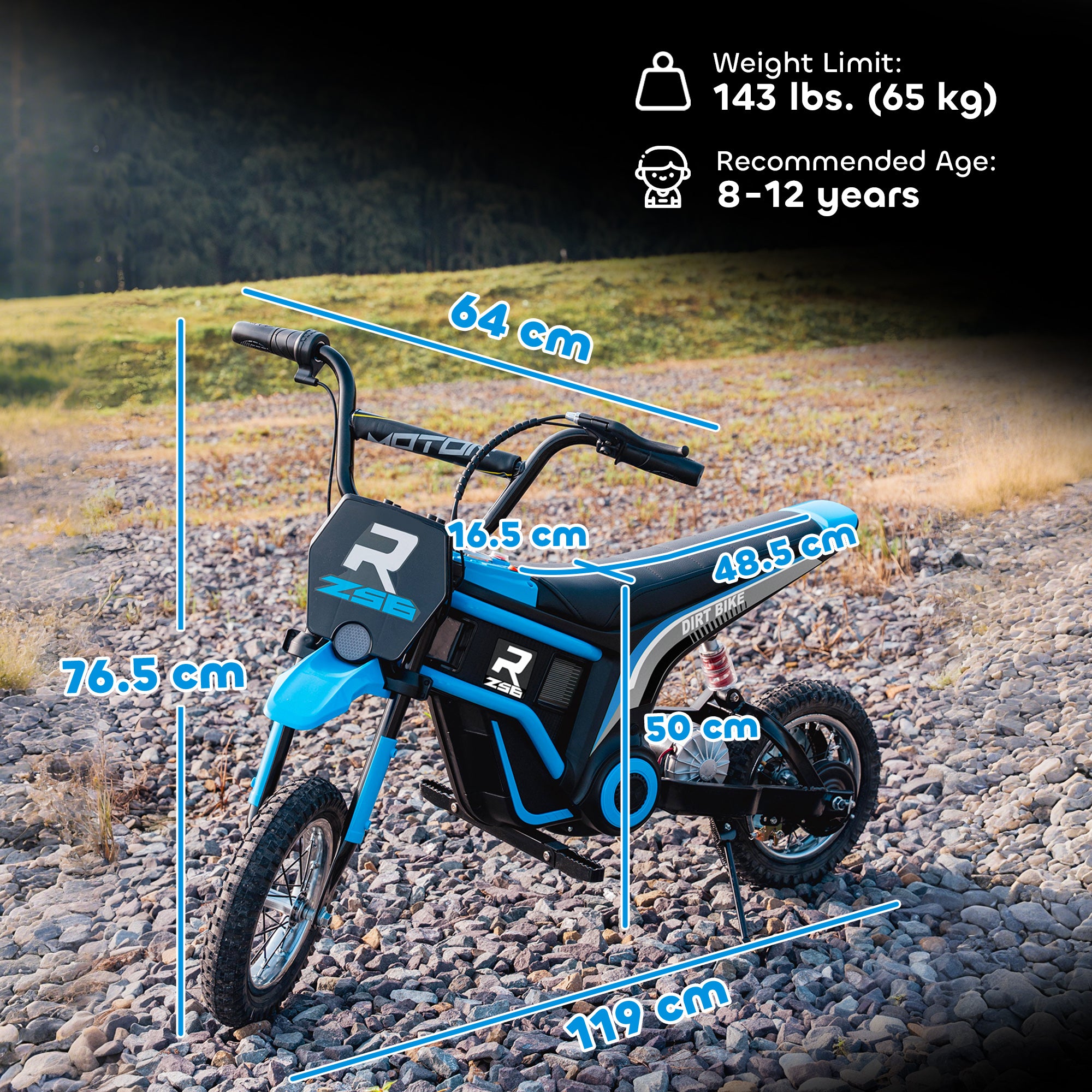 HOMCOM 24V Kids Electric Motorbike 12