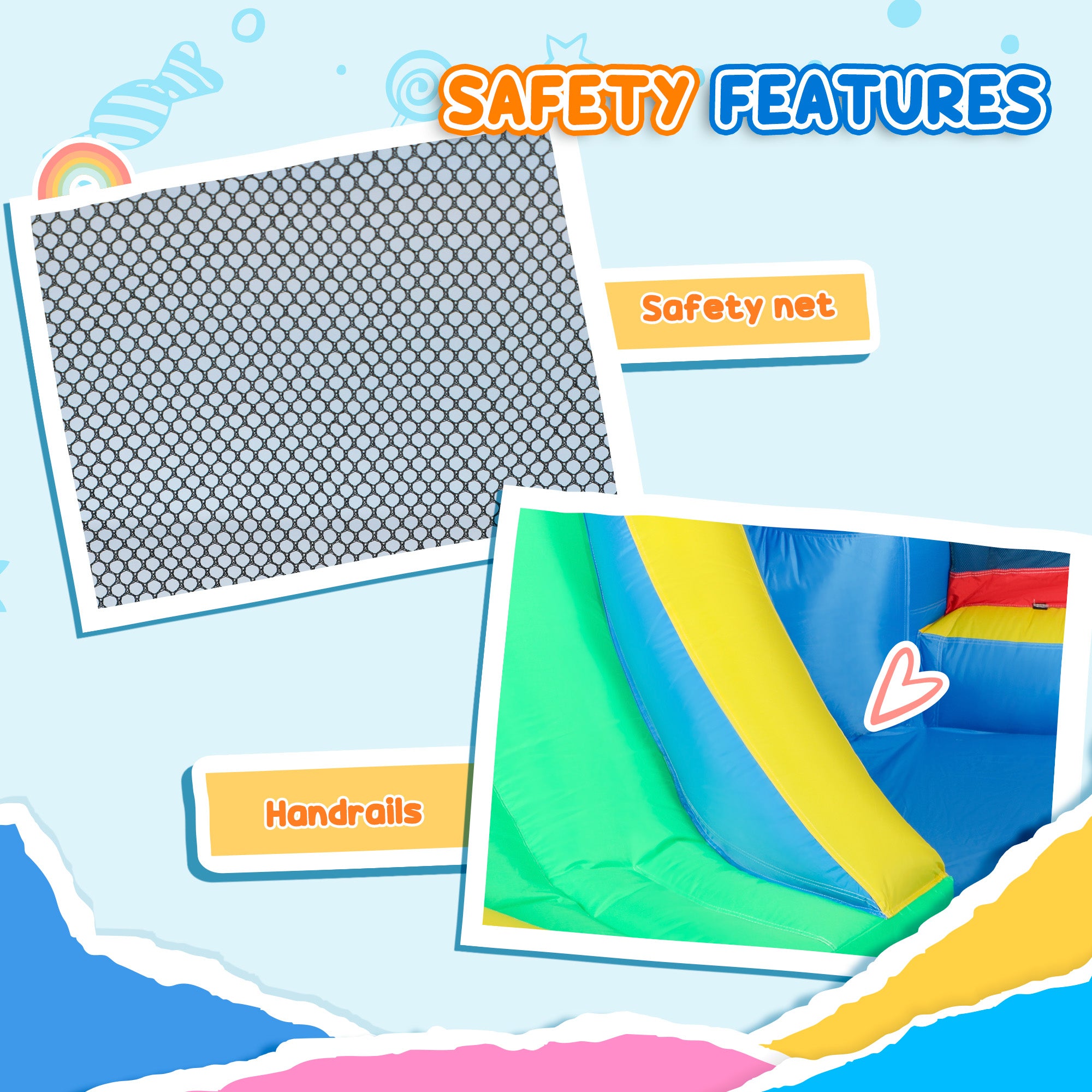 AIYAPLAY Bouncy Castle with Long Slide & Dart Board