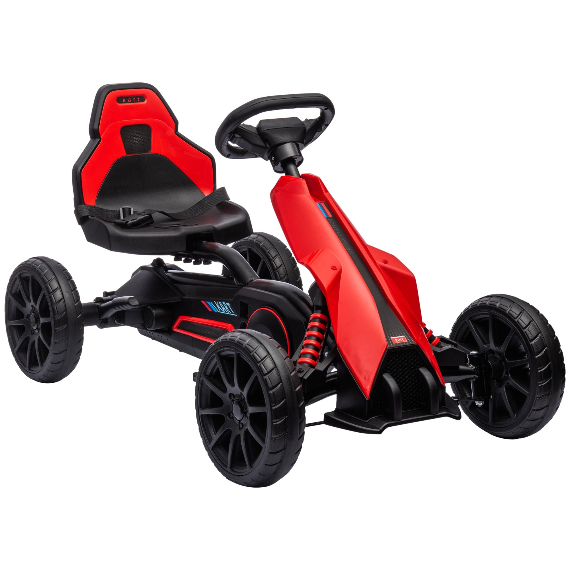 HOMCOM Kids Go Kart Adjustable Seat Handbrake