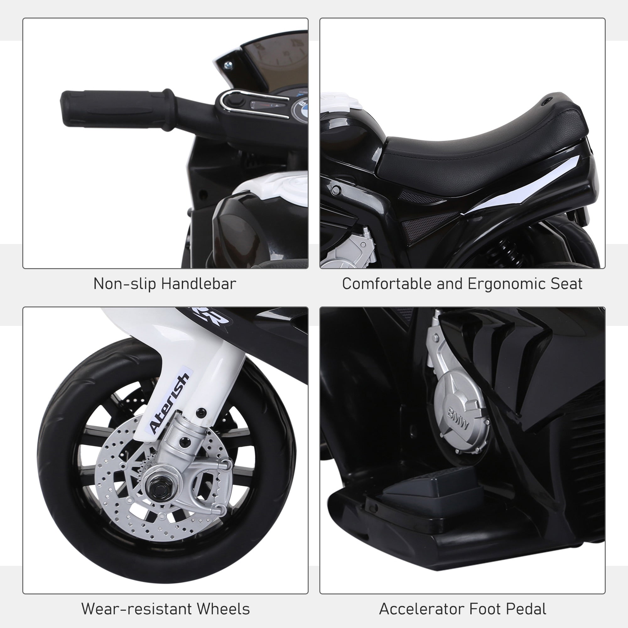 HOMCOM BMW 6V Kids Electric Motorbike - Black