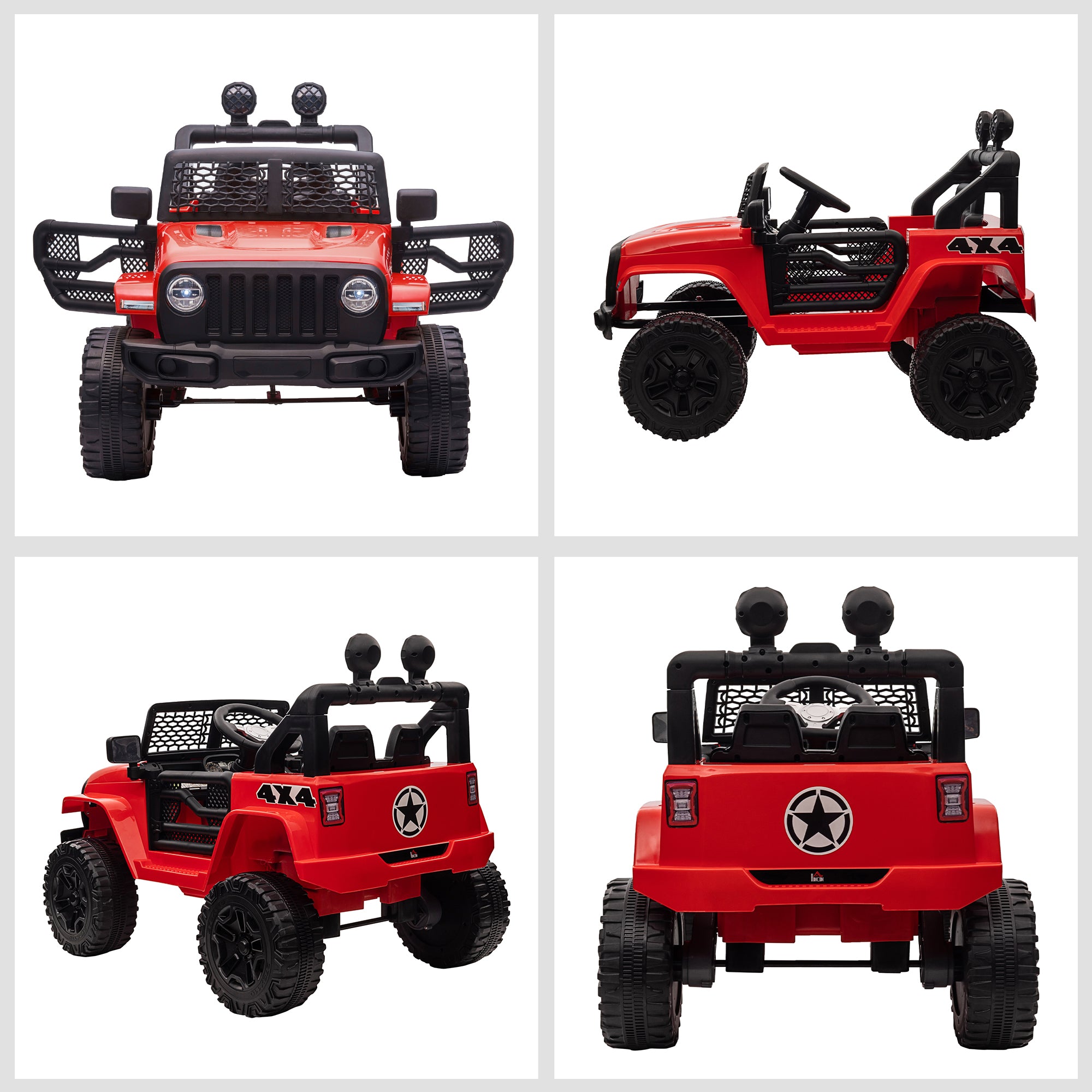 HOMCOM 12V Kids Off-Road Ride-On Car / Truck - Red