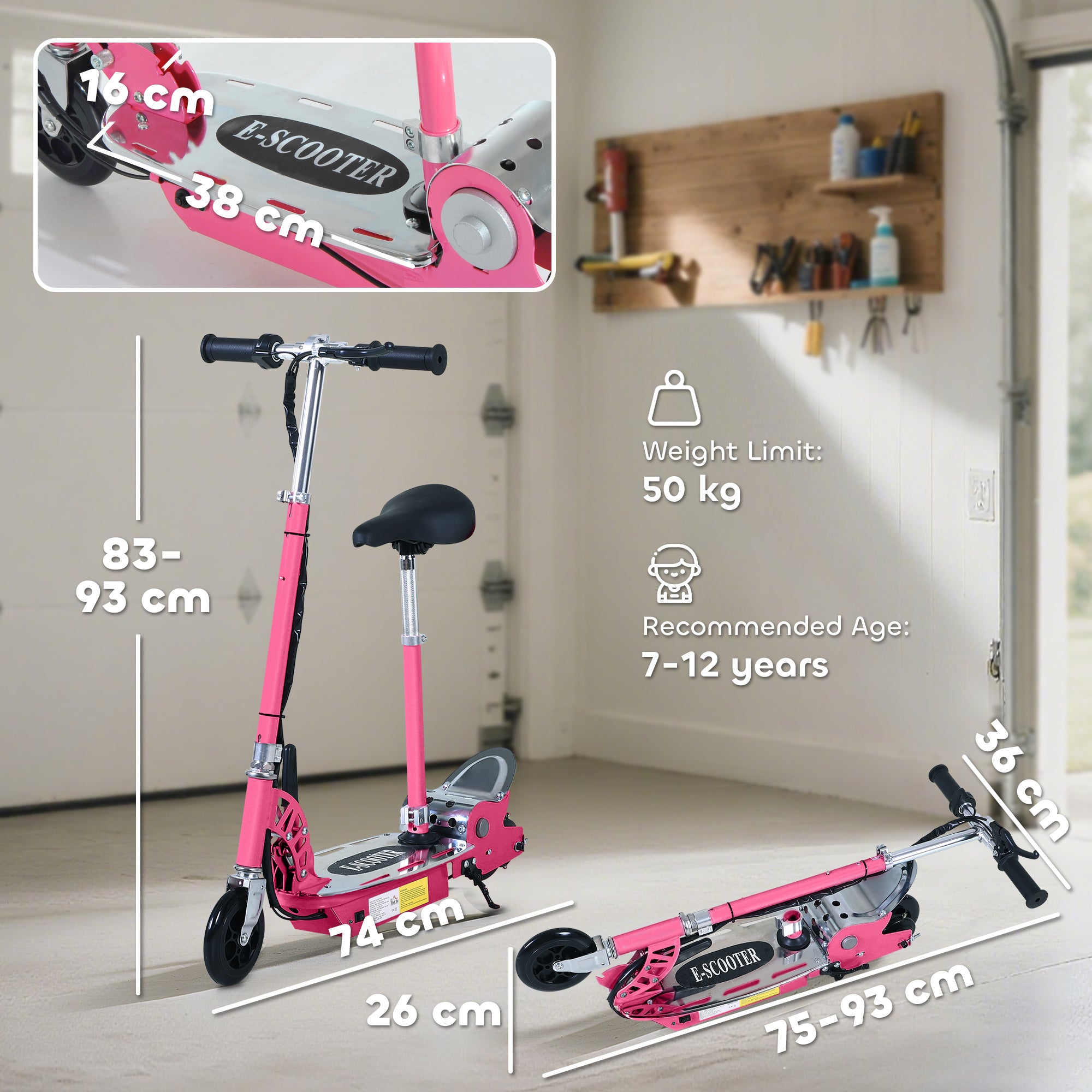 HOMCOM Kids Electric Scooter with Seat
