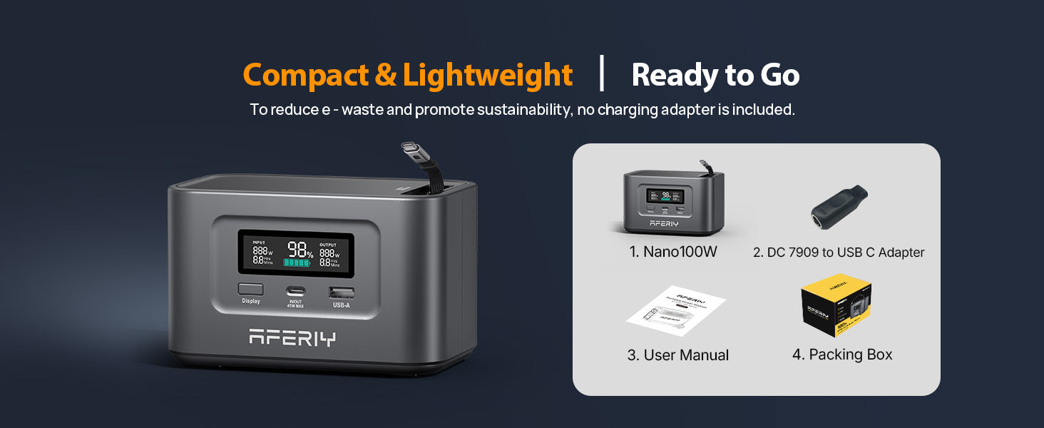 AFERIY Nano100 Portable Power Station 100W 99.2Wh product image 8