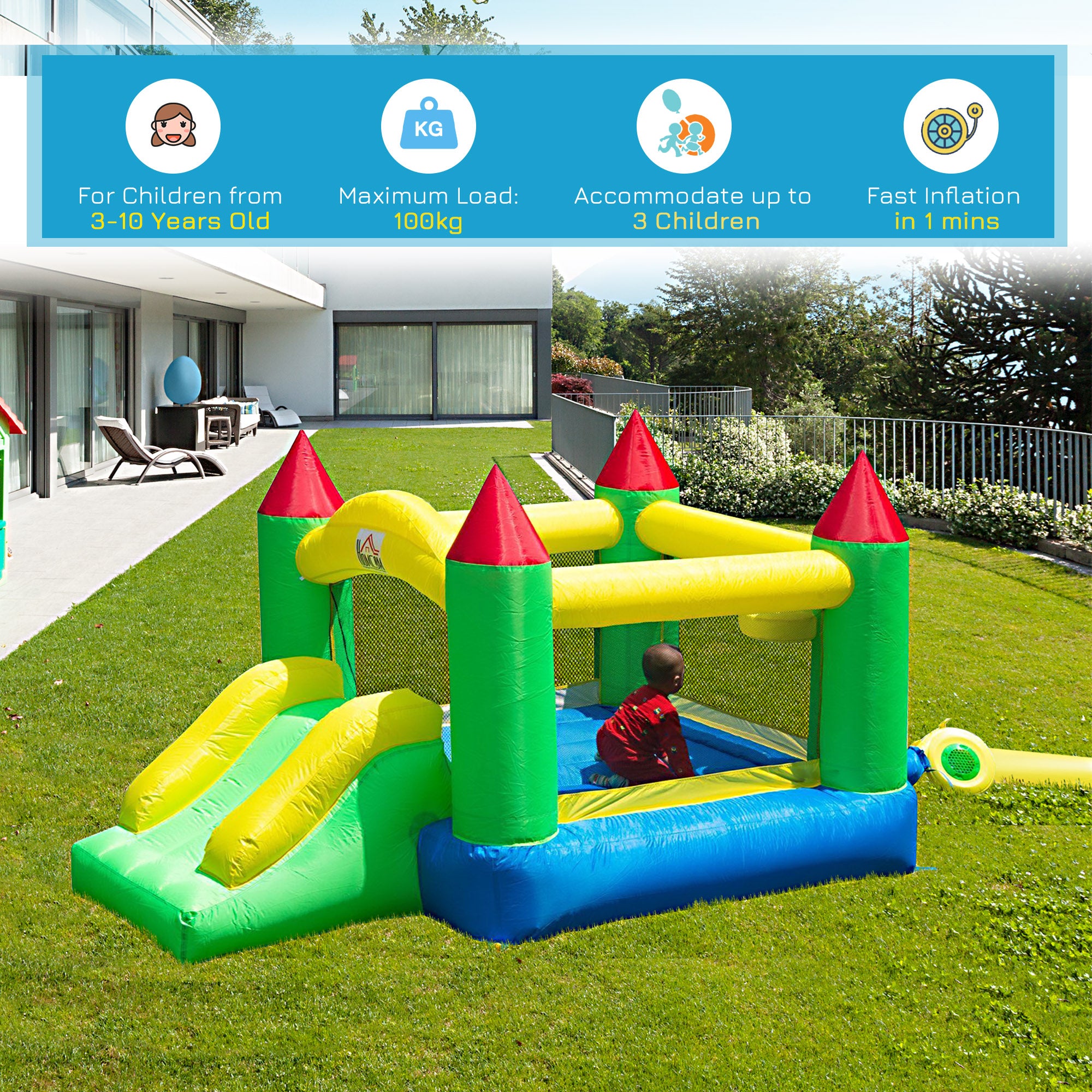 HOMCOM Inflatable Bouncy Castle