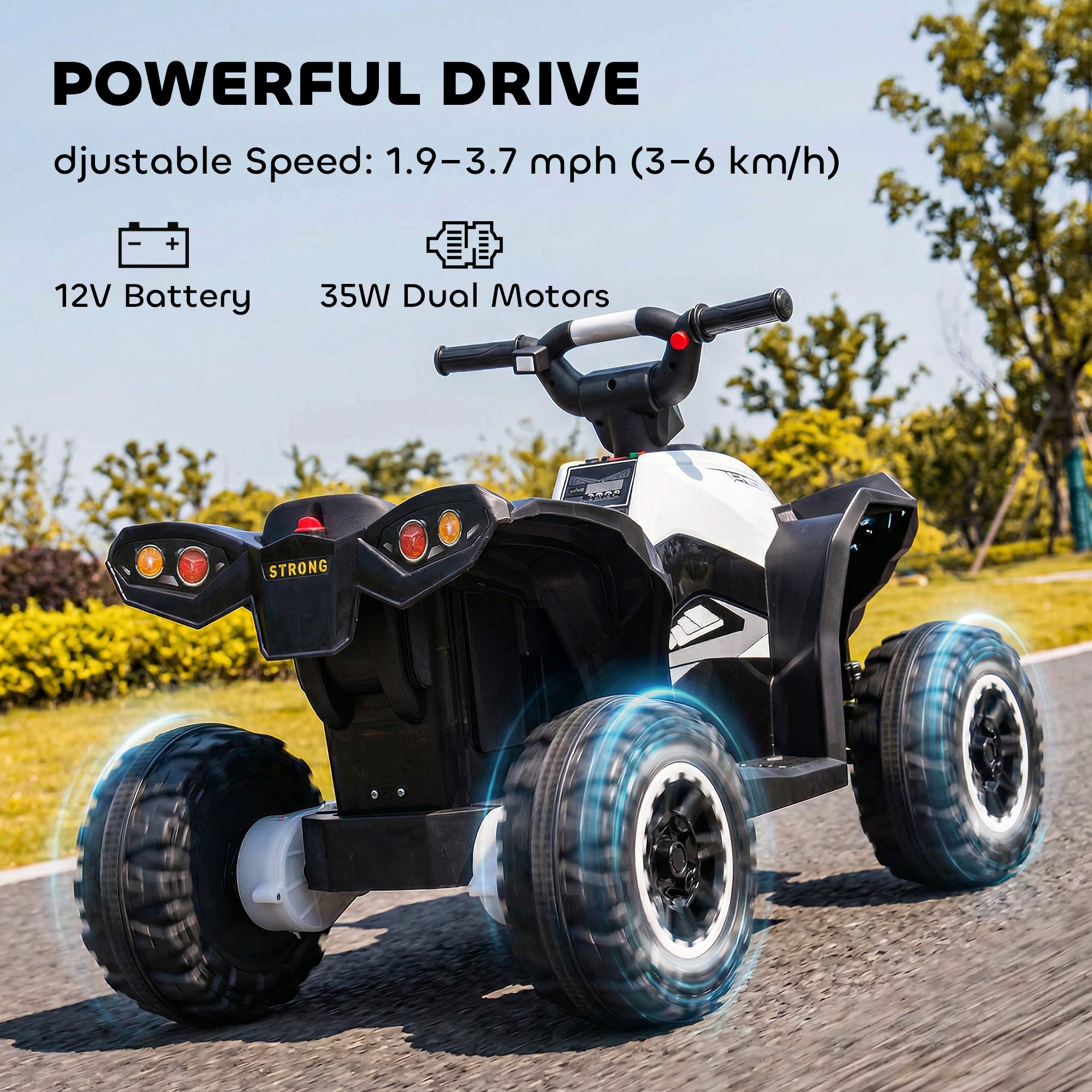 HOMCOM 12V Kids Electric Quad Bike - White