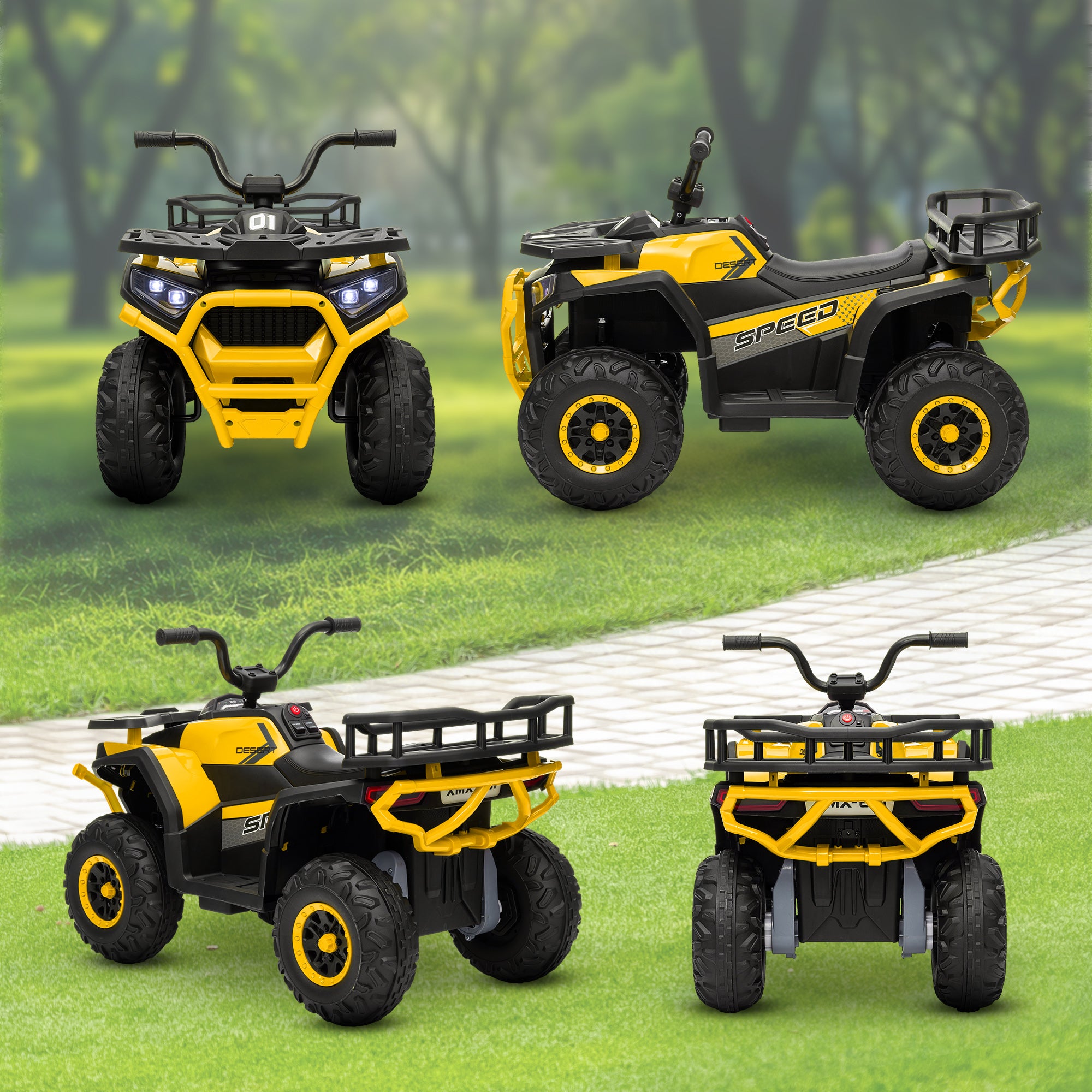 AIYAPLAY 12V Kids Electric Quad Bike - Green