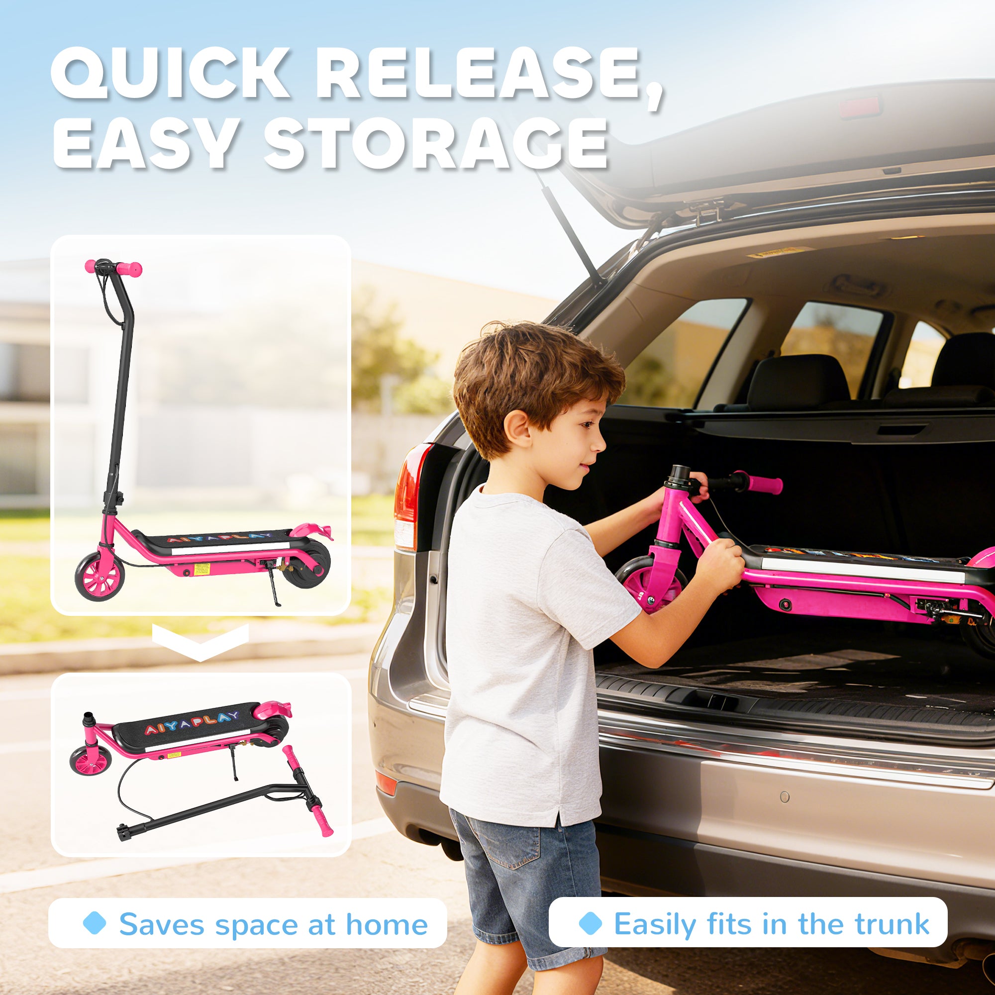 AIYAPLAY Kids Electric Scooter Dual Brakes