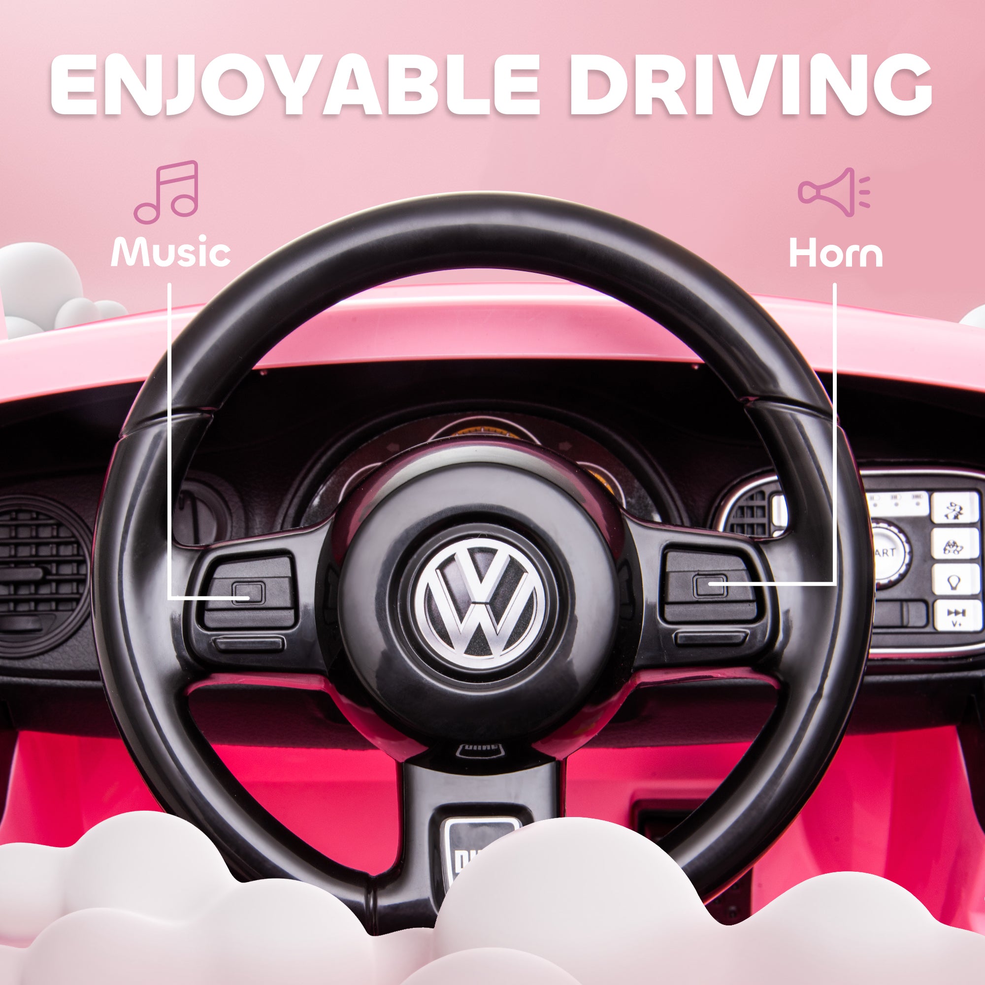 AIYAPLAY Volkswagen Beetle 12V Kids Ride-On Car