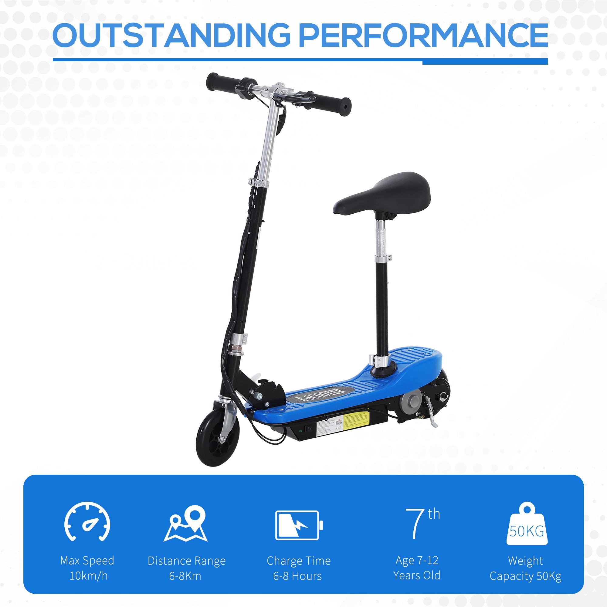 HOMCOM Kids Electric Scooter with Seat & Brakes