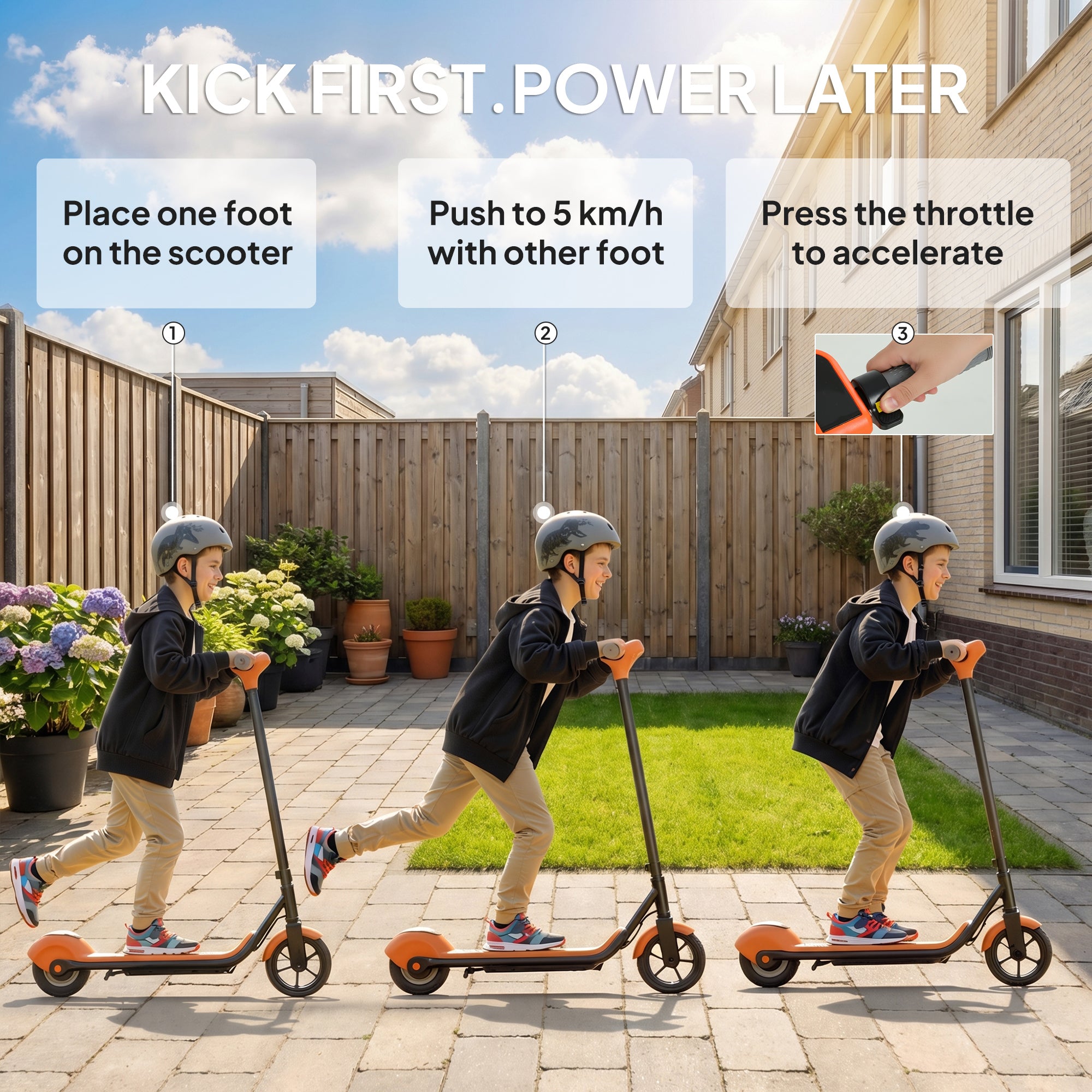 SPORTNOW Kids Electric Scooter with LED Display