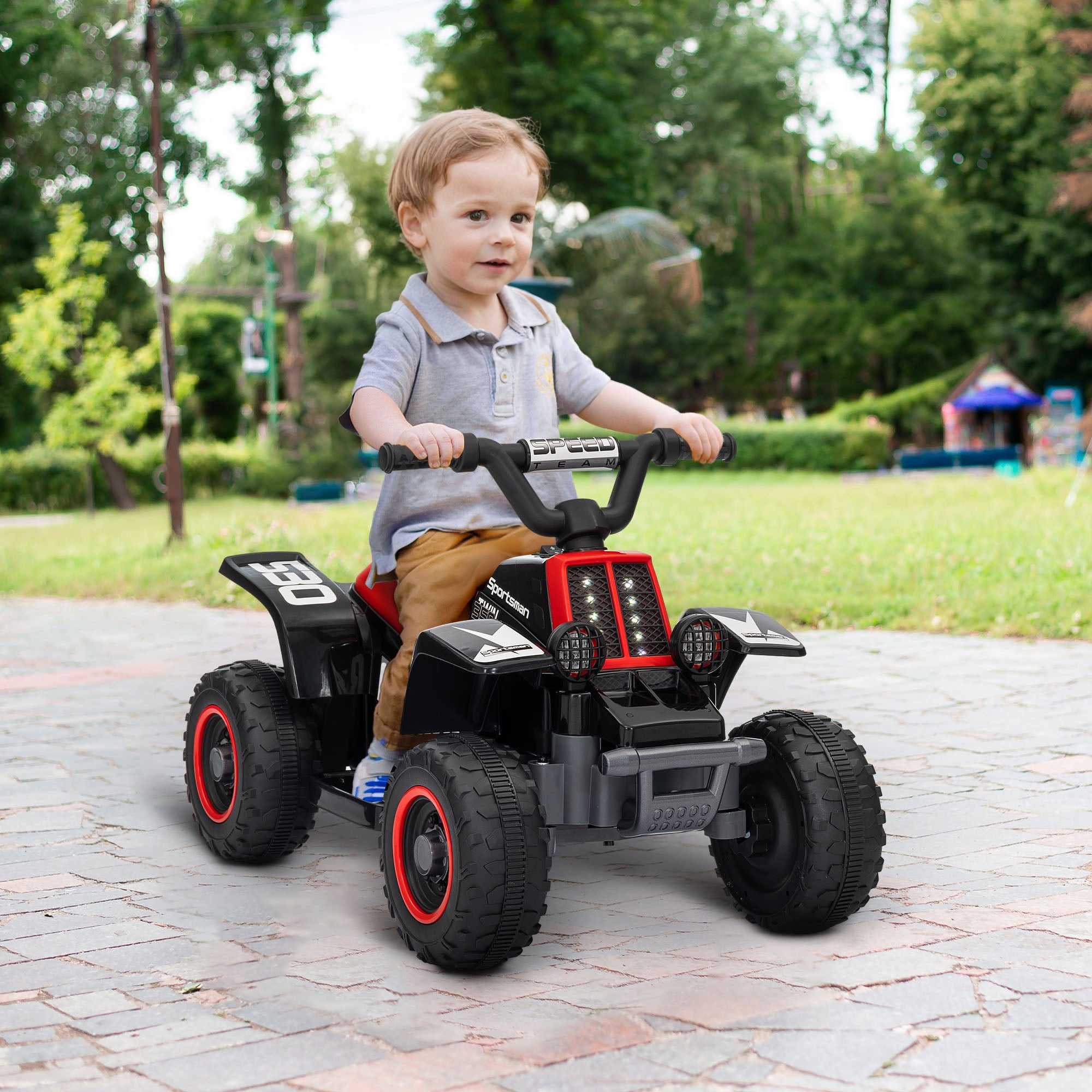 AIYAPLAY 6V Toddler Electric Quad Bike - Black