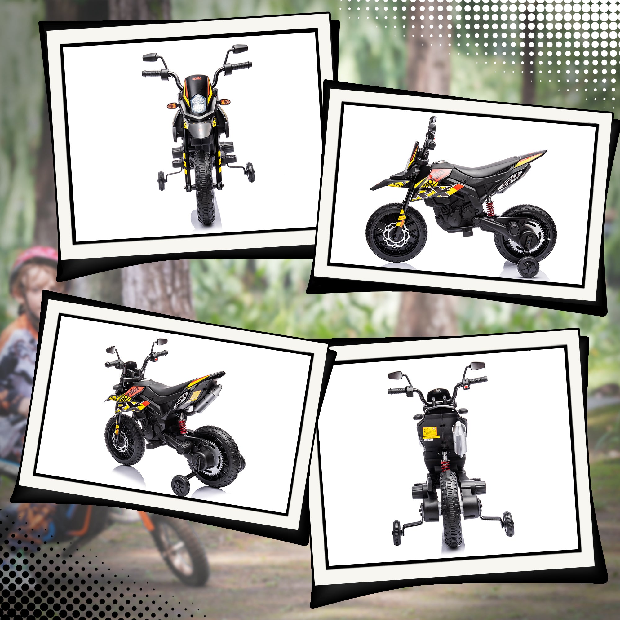 AIYAPLAY Aprilia 12V Kids Electric Motorbike - Red/Black