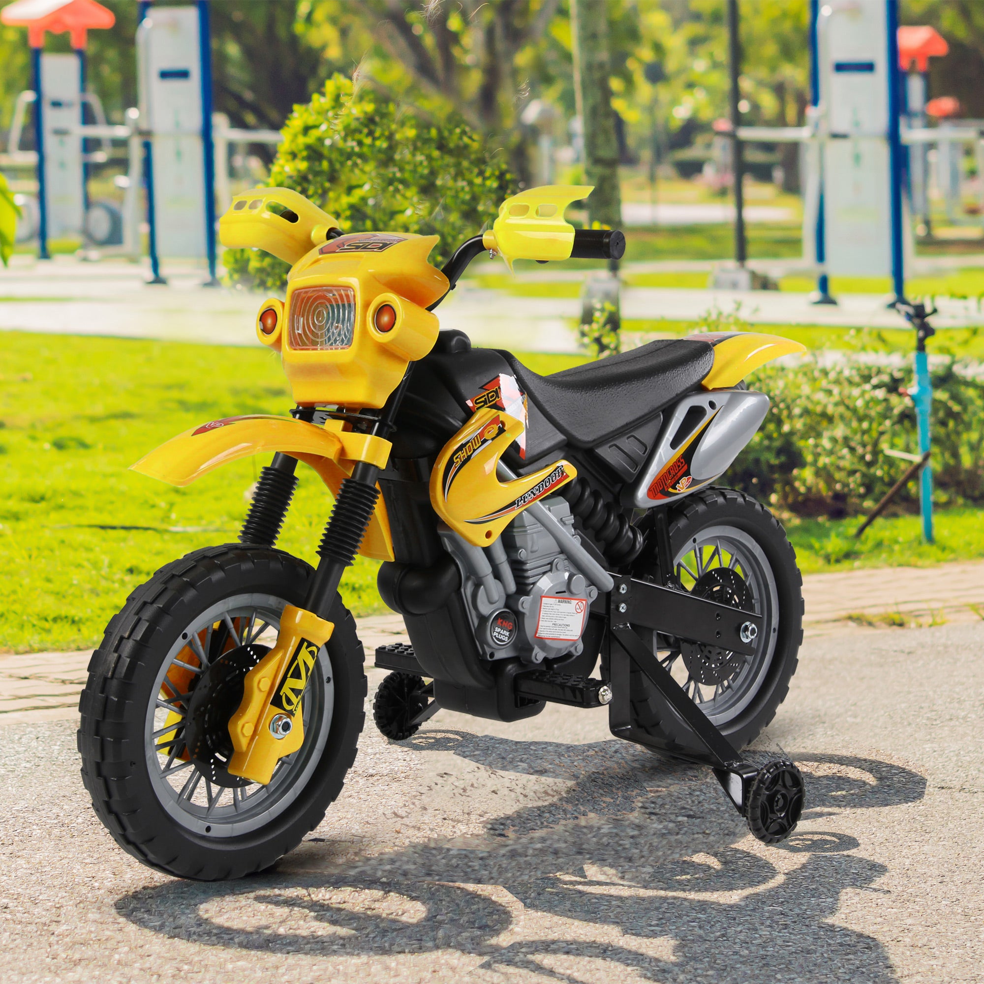 HOMCOM Kids Electric Ride-On Motorbike - Yellow