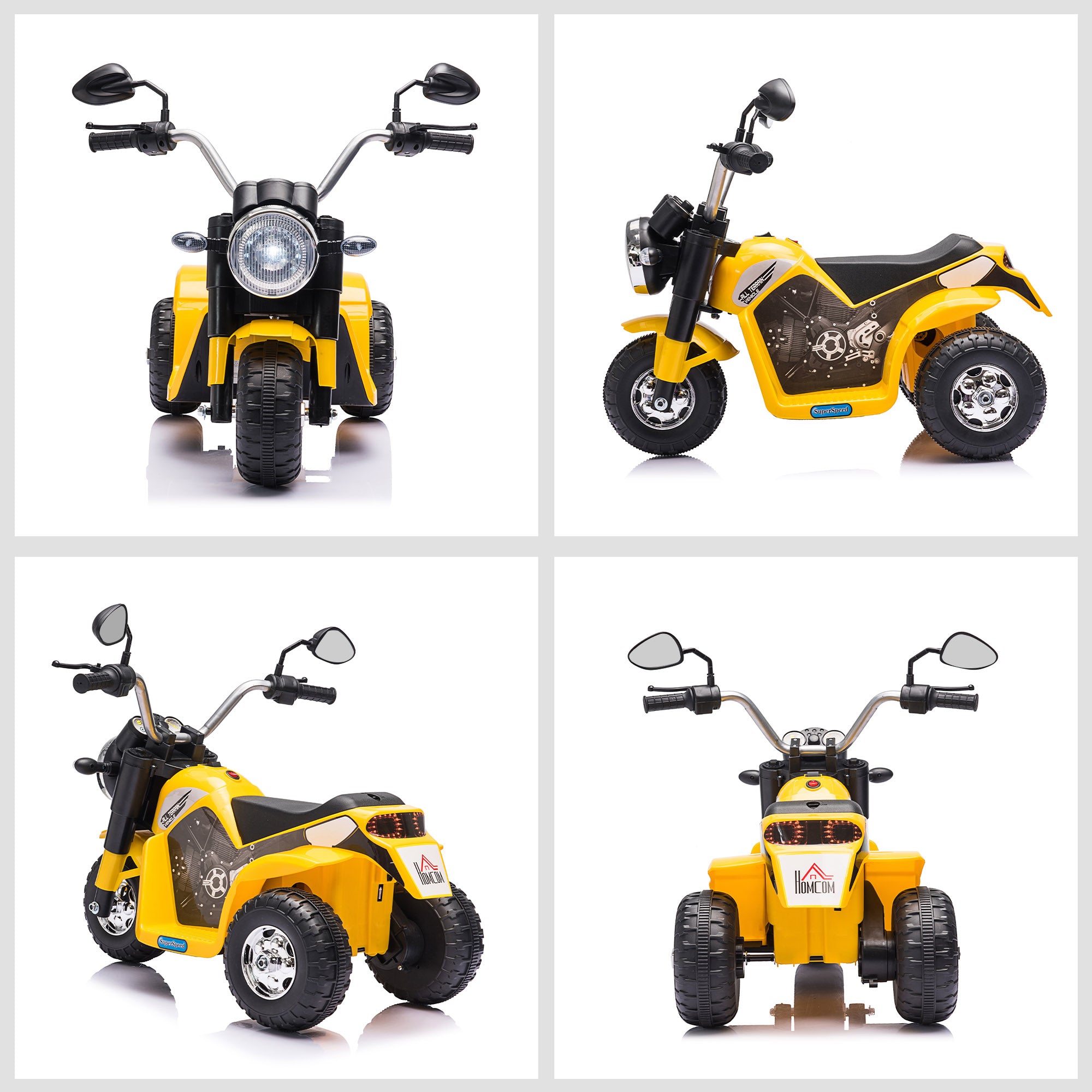 HOMCOM 6V Toddler Three-Wheel Motorbike - Red