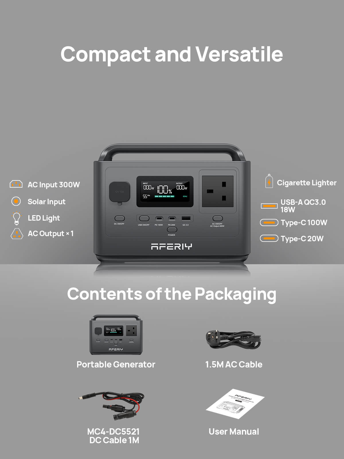 AFERIY P040 Portable Power Station 400W 256Wh product image 5
