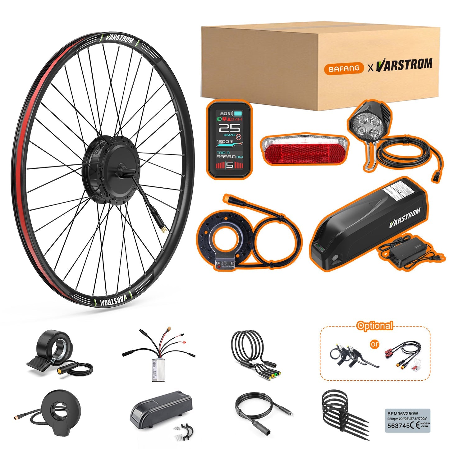 Bafang G020 48V 500W Front Hub Electric Bike Conversion Kit