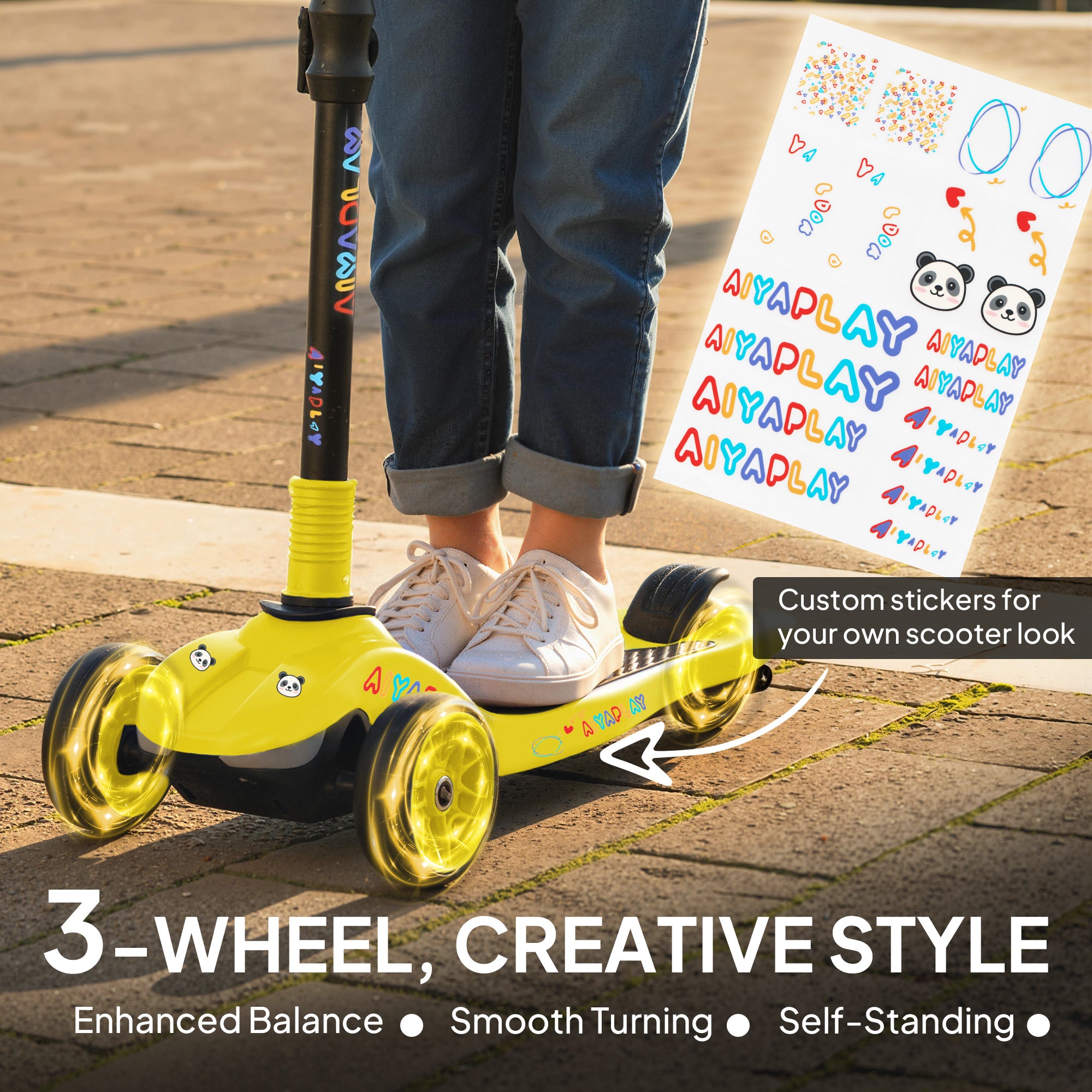 AIYAPLAY 3-Wheel Kids Electric Scooter