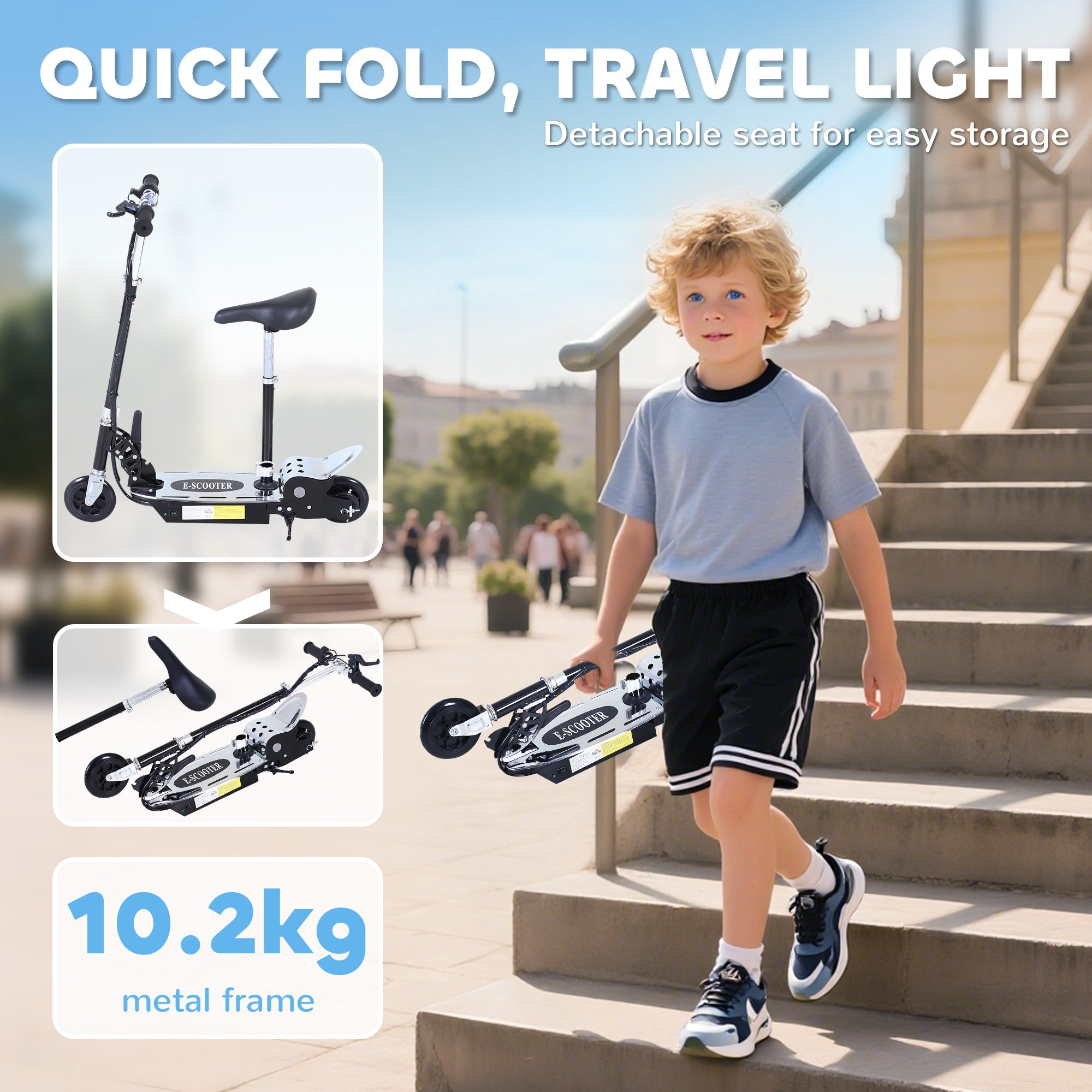 HOMCOM Kids Electric Scooter with Seat