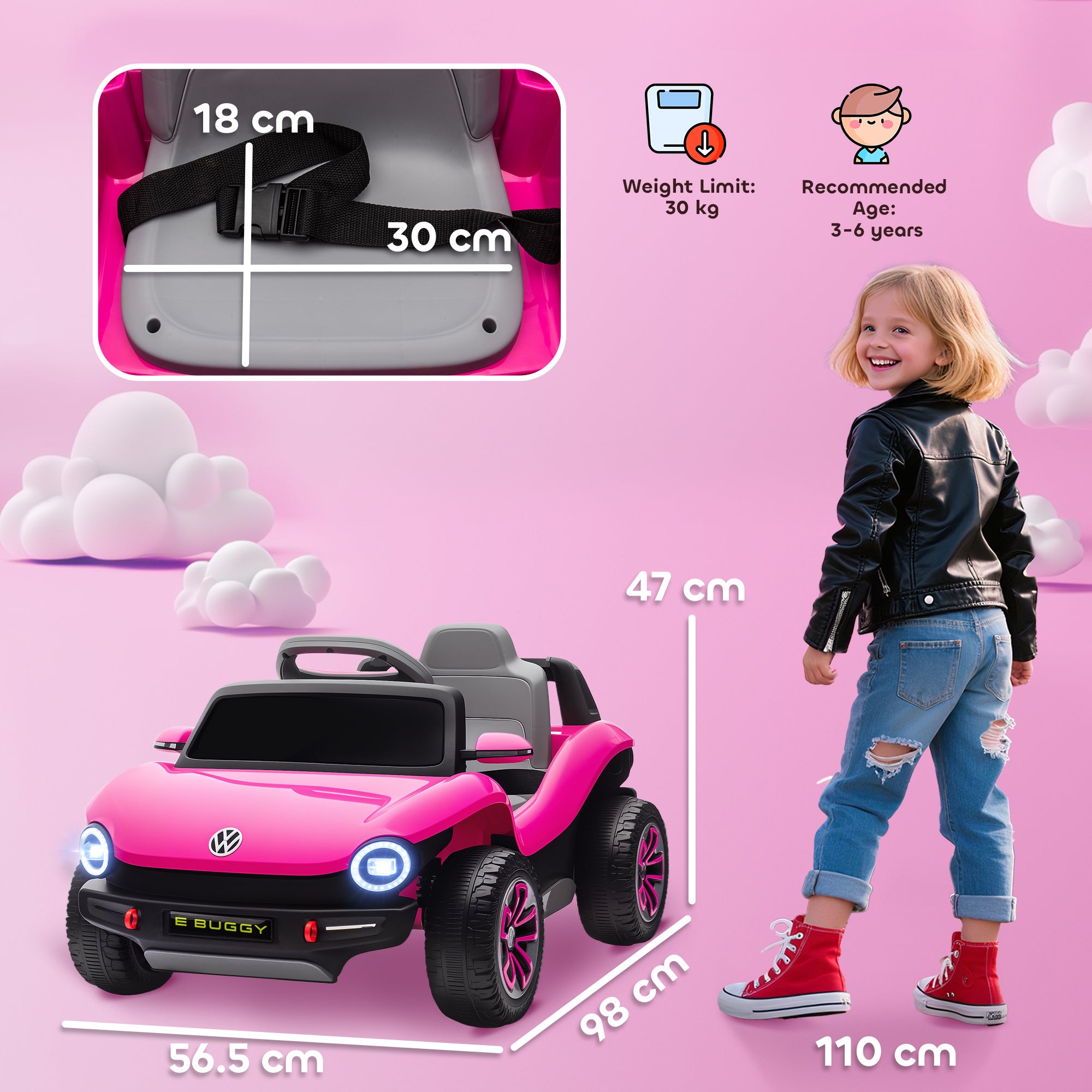 AIYAPLAY Volkswagen Kids Electric Ride-On Car