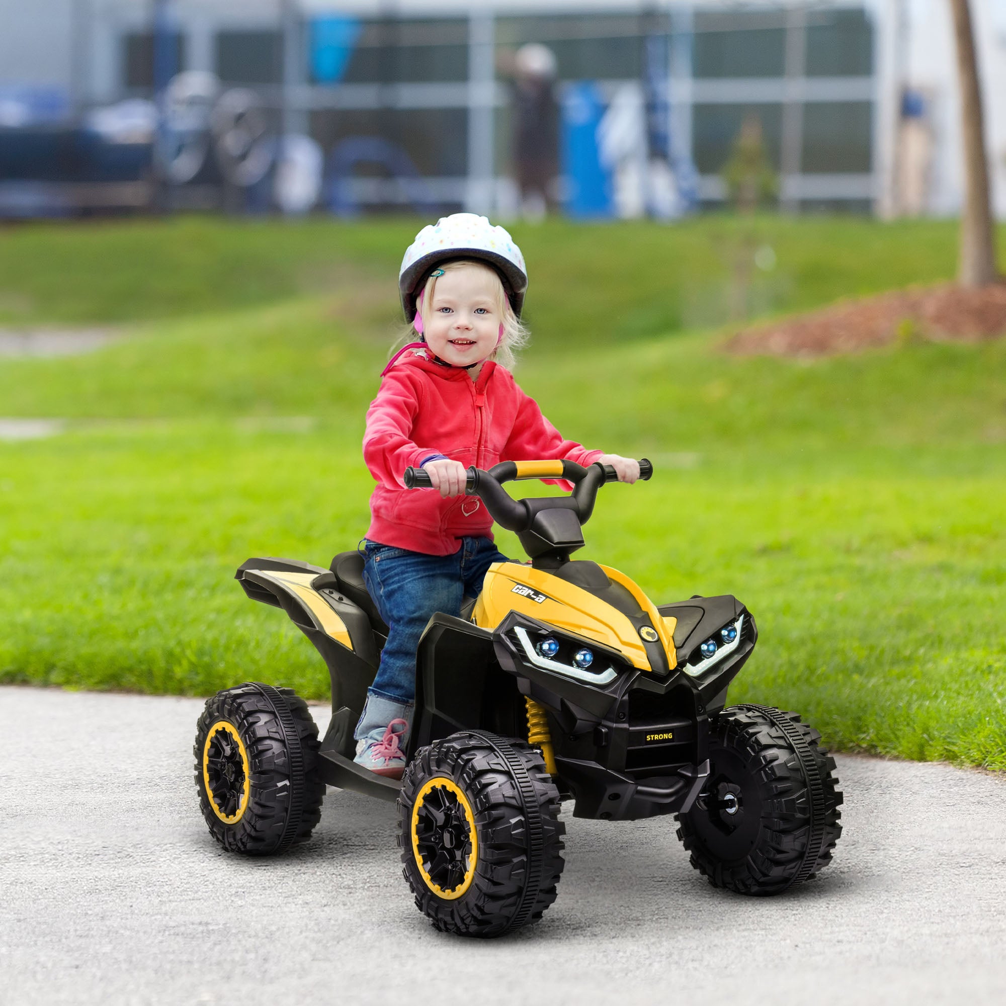 HOMCOM 12V Kids Electric Quad Bike - Yellow