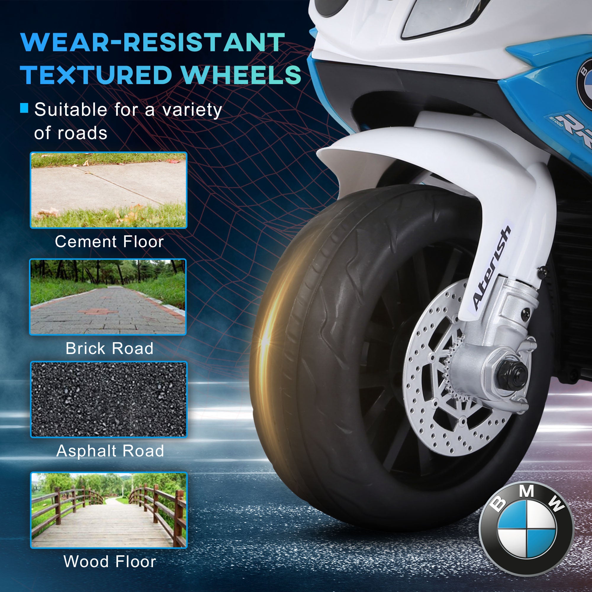 HOMCOM BMW 6V Kids Electric Motorbike - Blue