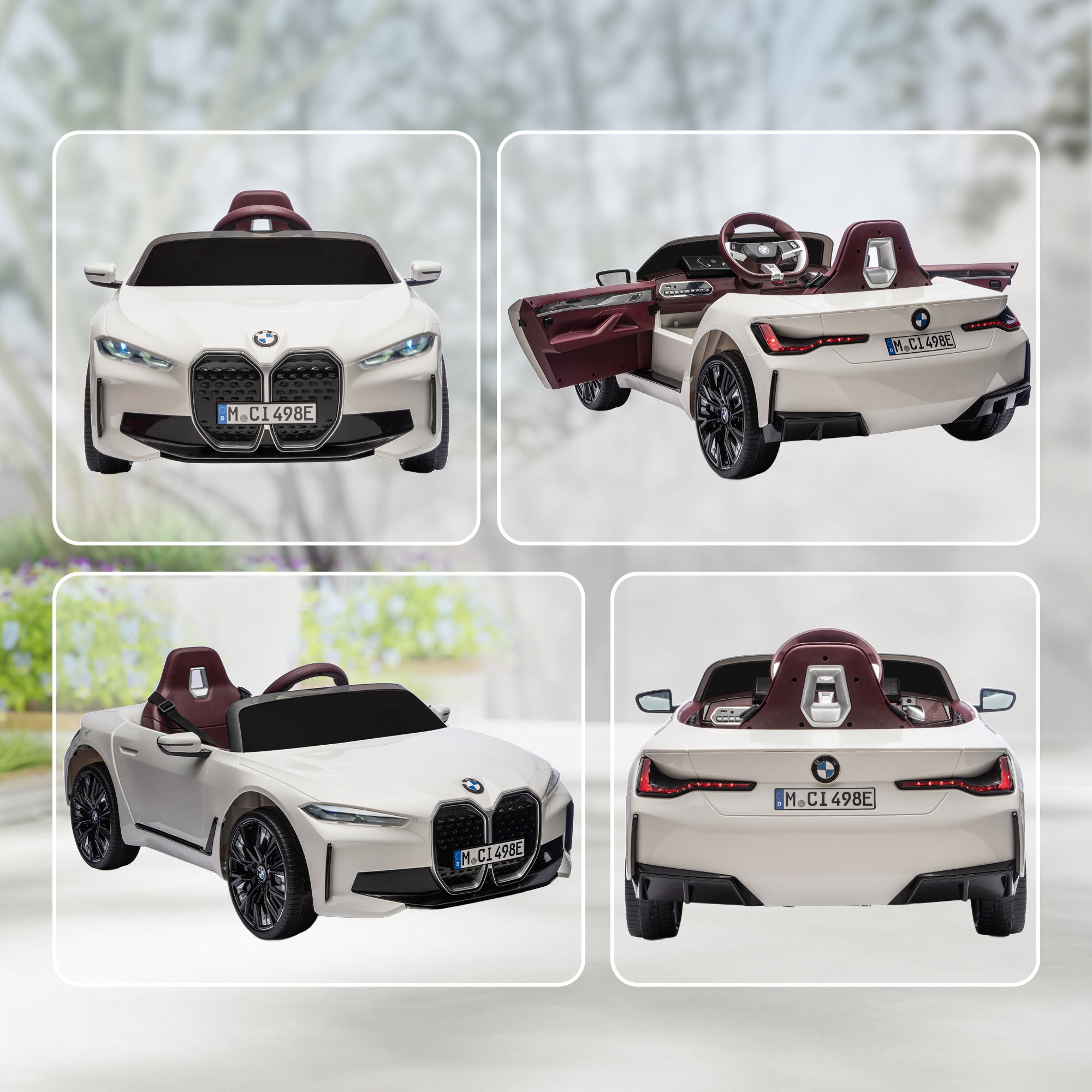 HOMCOM BMW i4 12V Kids Ride-On Car - White