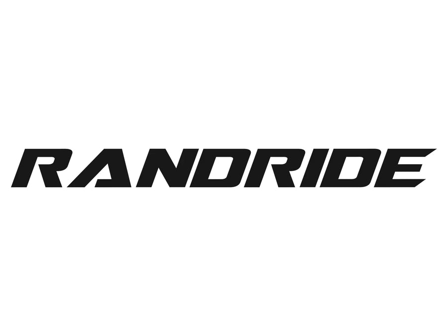 The image features the word RANDRIDE in bold, black, uppercase letters with a modern, italicized font on a white background.