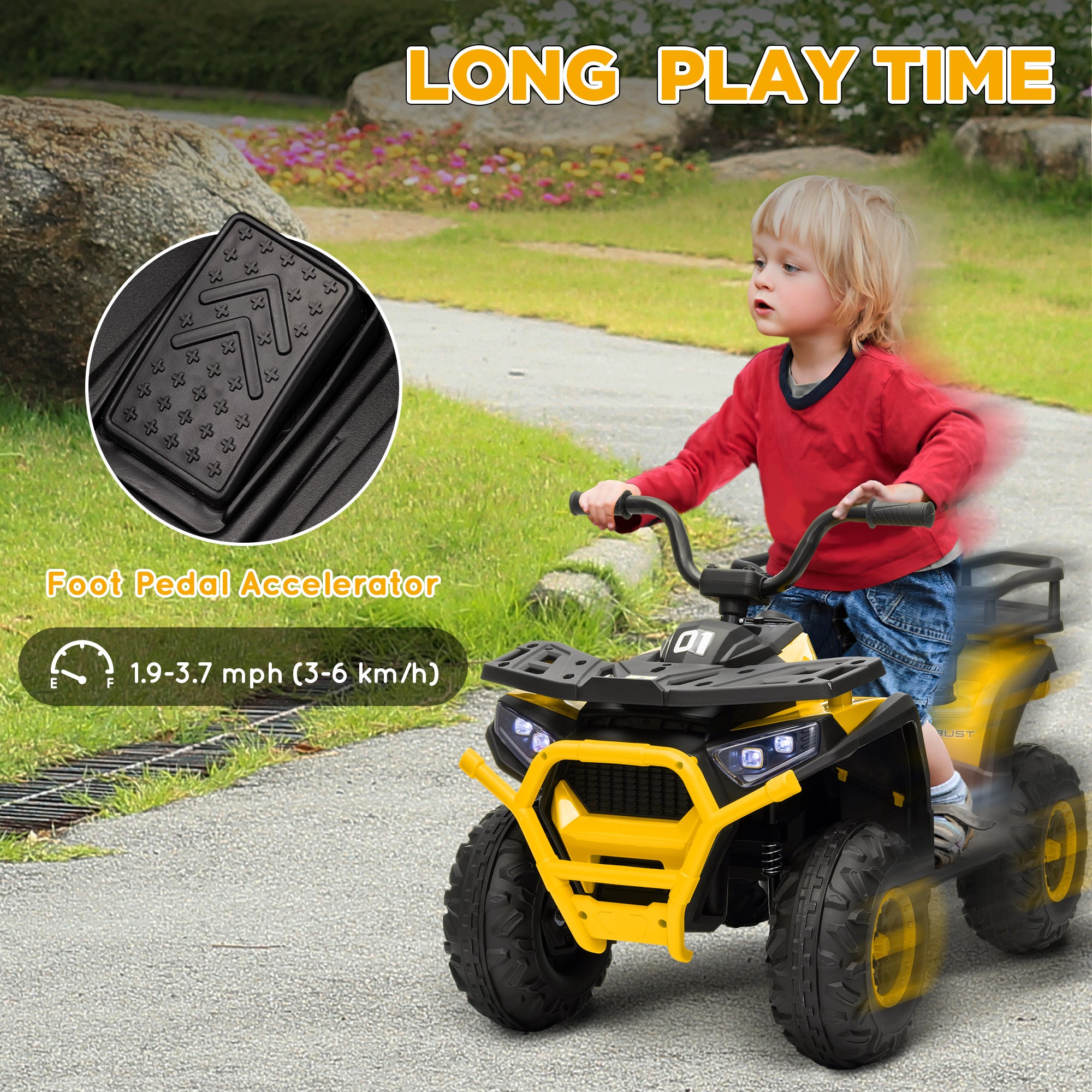 AIYAPLAY 12V Kids Electric Quad Bike - Green