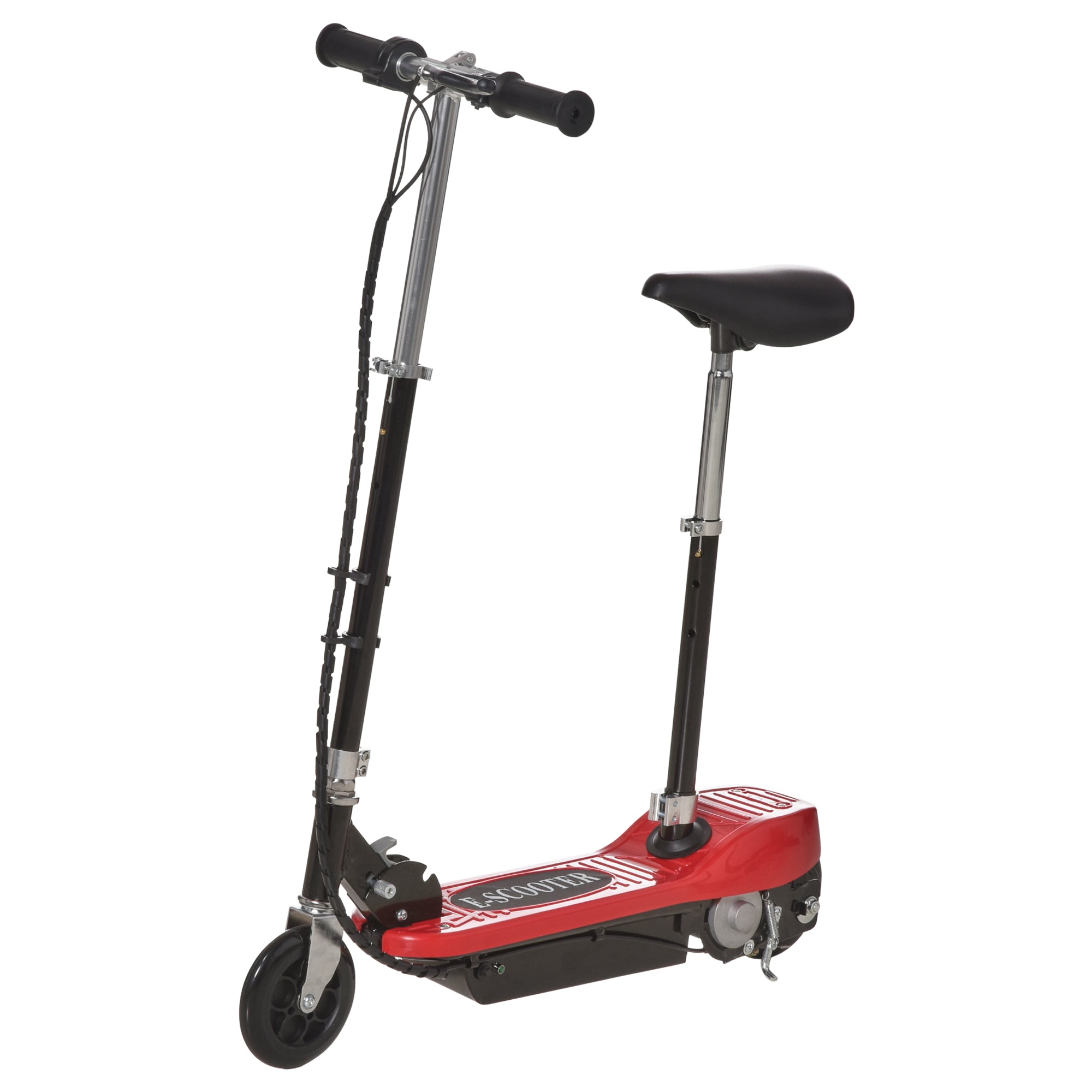 HOMCOM Kids Electric Scooter with Seat & Brakes - Red