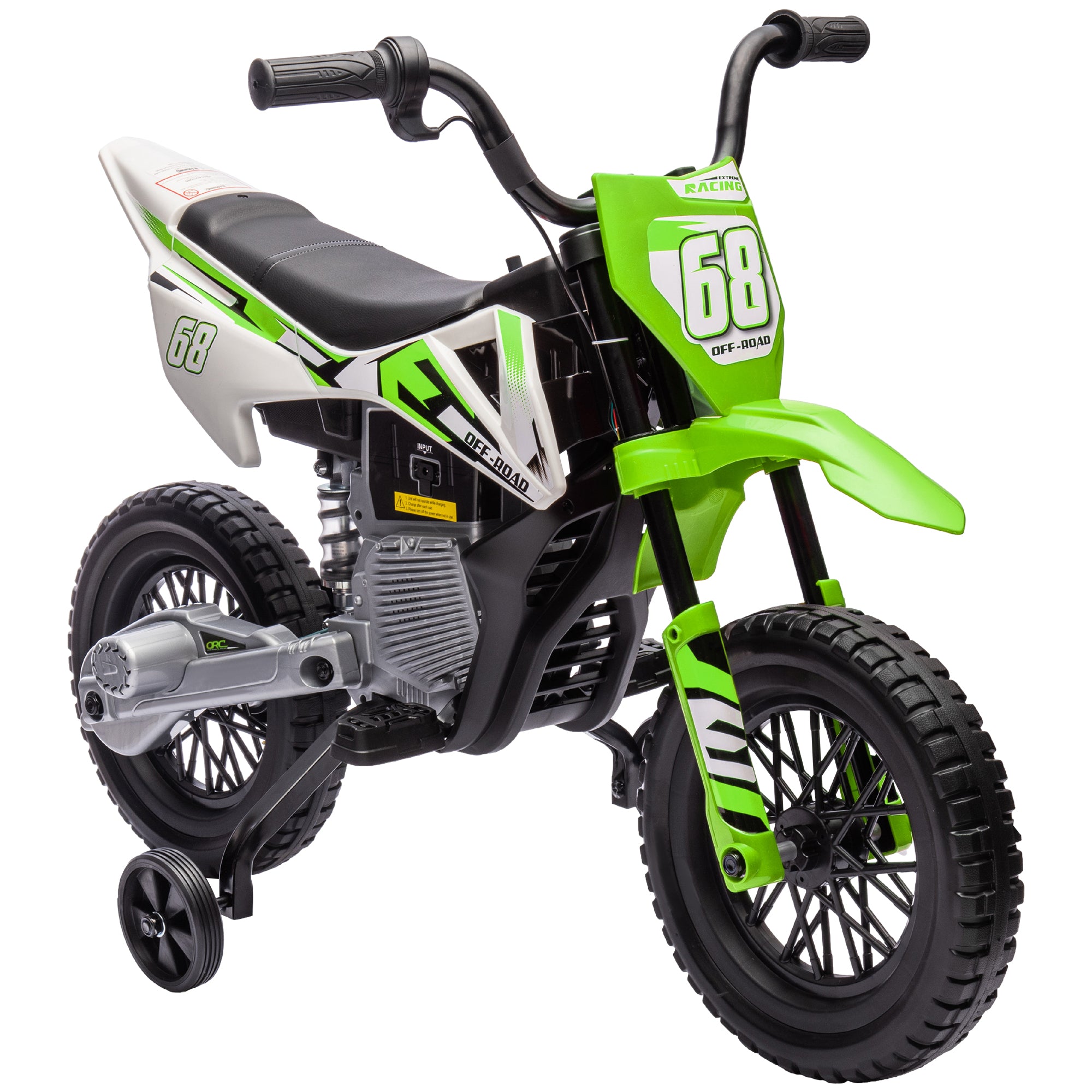 AIYAPLAY 12V Kids Electric Motorbike with Training Wheels