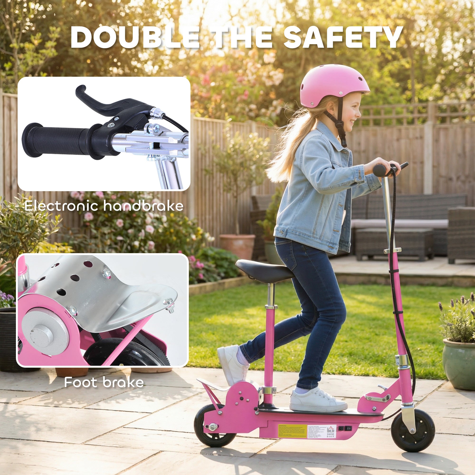 HOMCOM Kids Electric Scooter with Seat