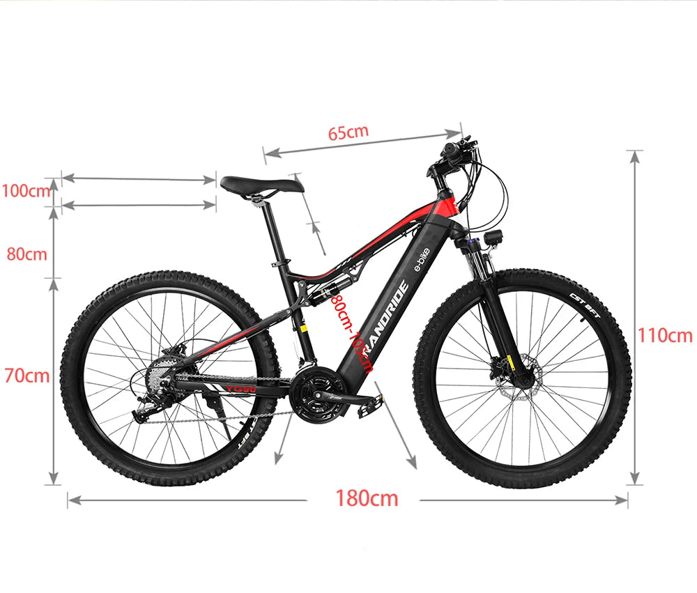 Randride YG90B Electric Mountain Bike dimensions